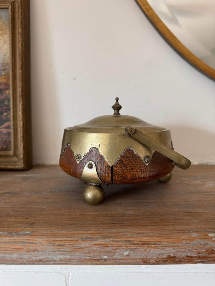Vintage Carved Oak Butter Keeper - photo 2