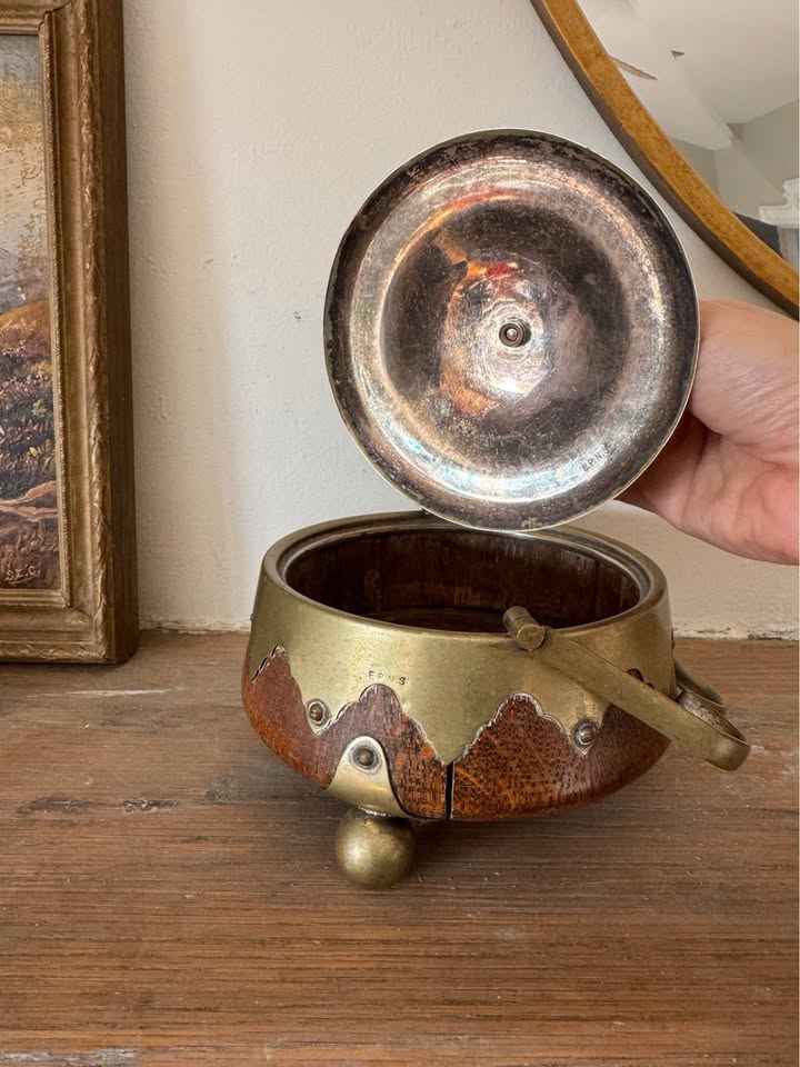 Vintage Carved Oak Butter Keeper - photo 4