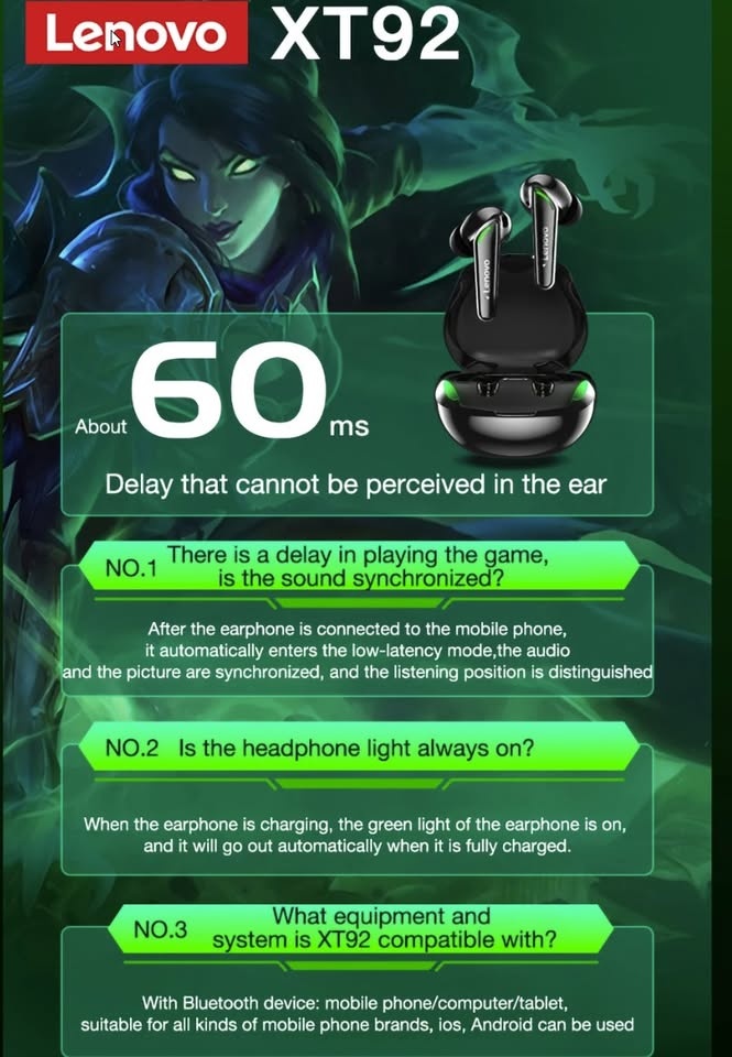 Lenovo Gaming Wireless Earphones - photo 5
