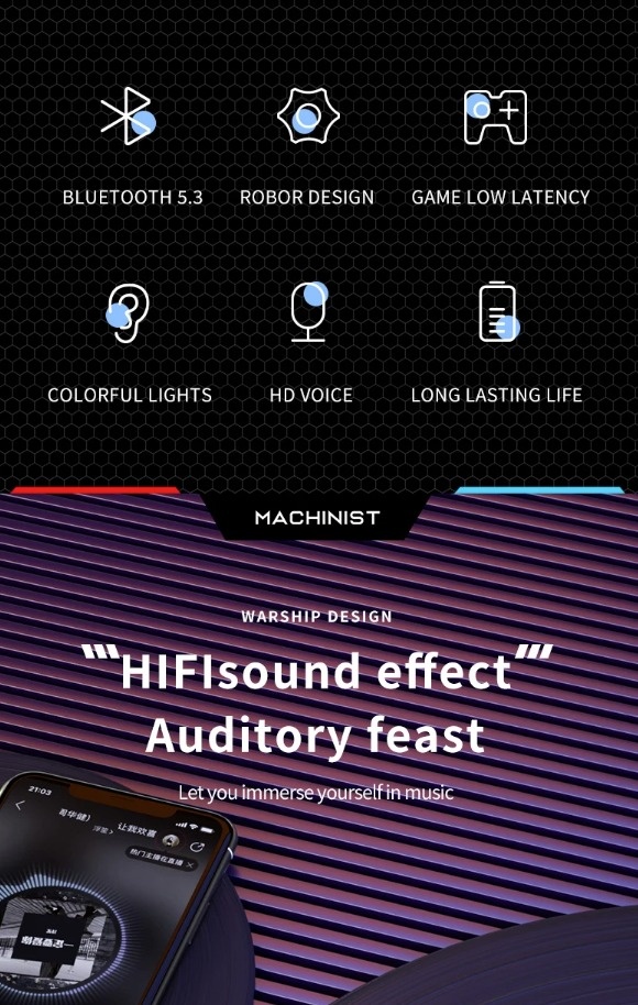 Wireless bluetooth earbuds HD Sound Quality Stereo Headset - photo 5