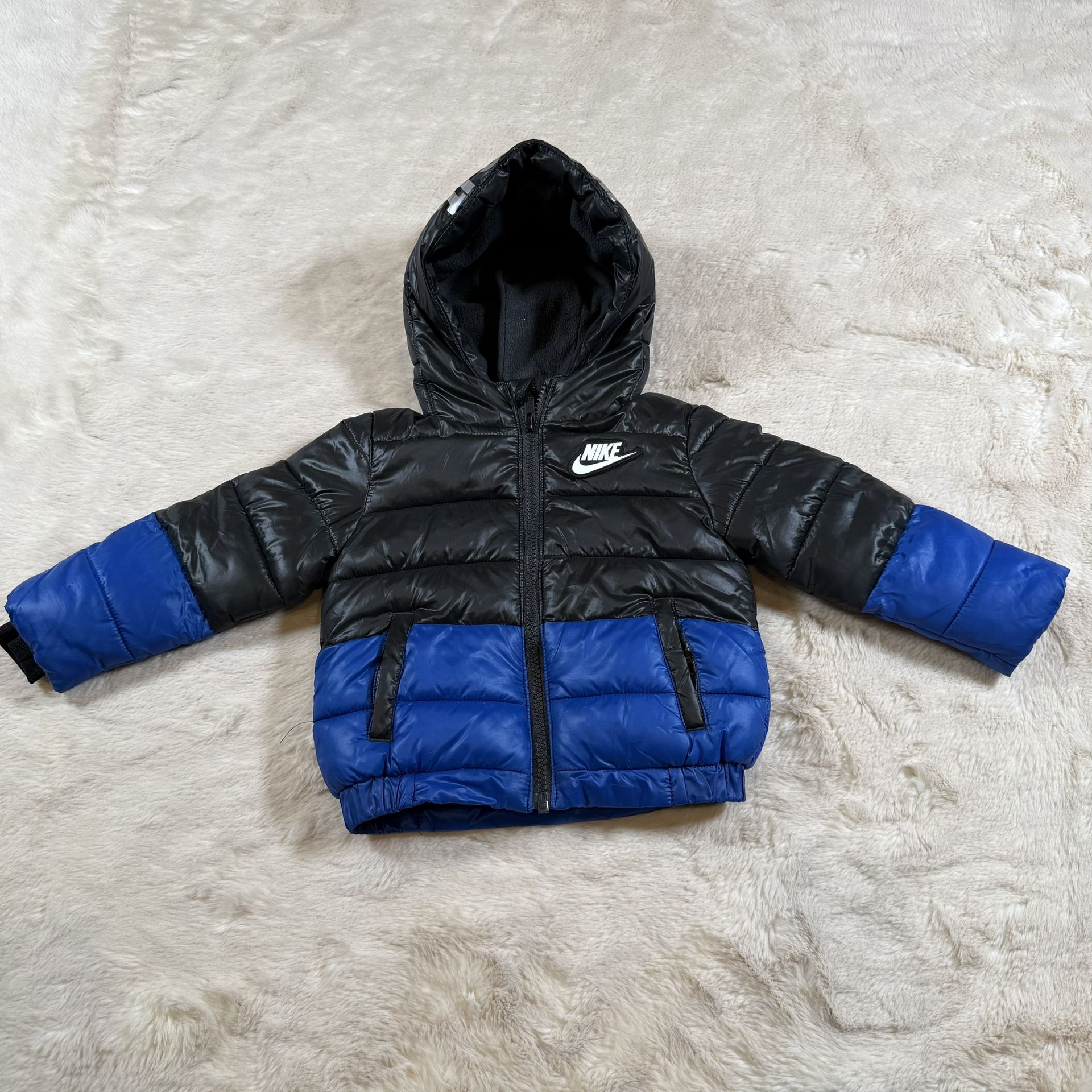 Nike Coat Toddler Boys 18 Months Puffer Jacket Black Blue Sports