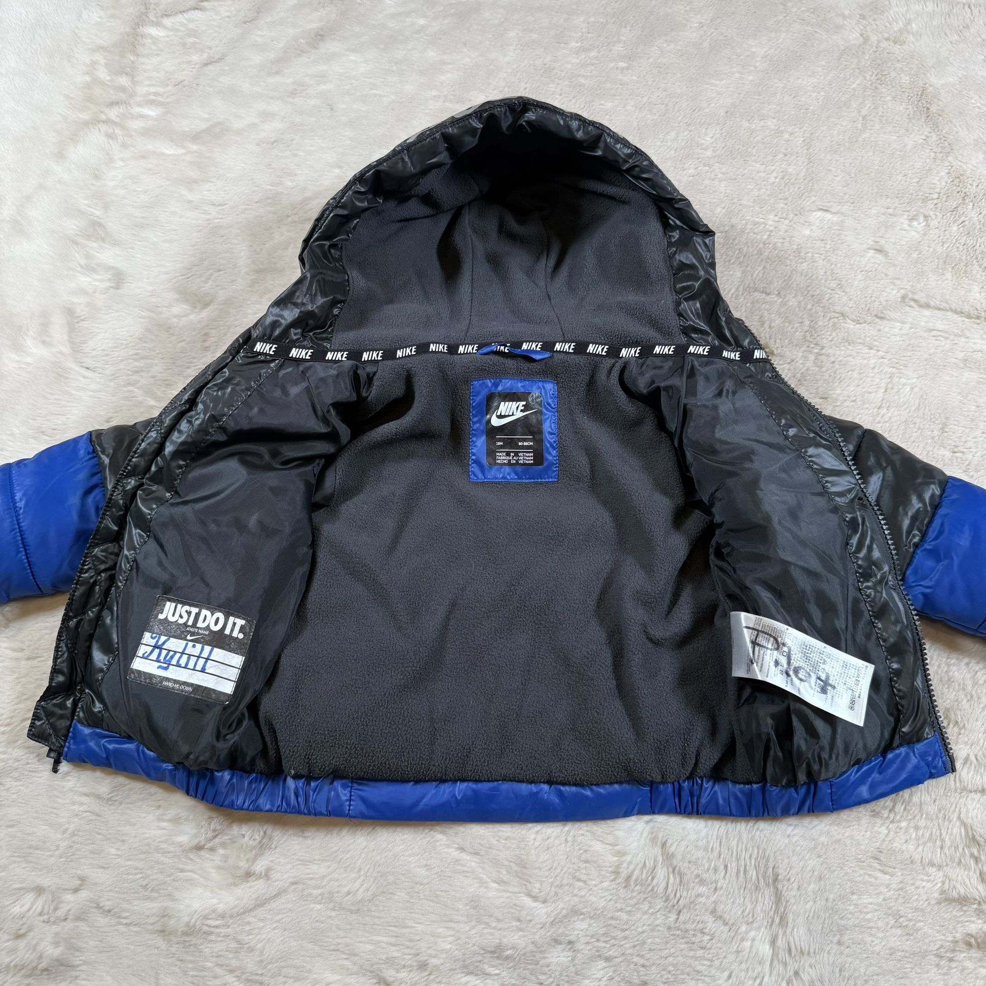 Nike Coat Toddler Boys 18 Months Puffer Jacket Black Blue Sports - photo 3