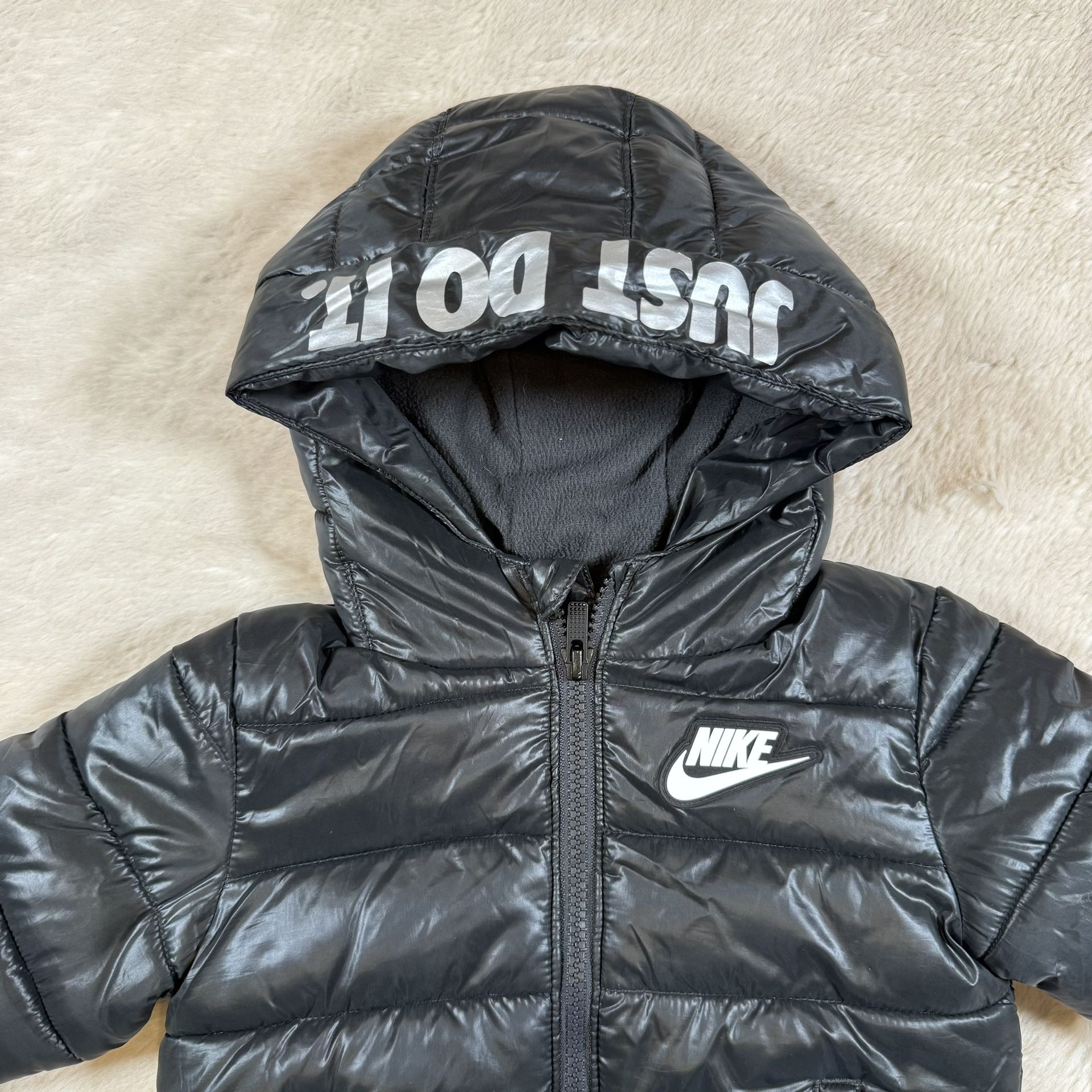 Nike Coat Toddler Boys 18 Months Puffer Jacket Black Blue Sports - photo 4