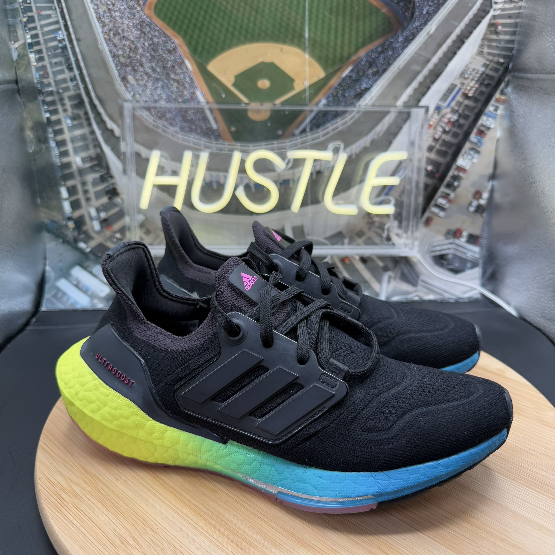 Adidas UltraBoost 22 'Black Multi Gradient' Mens Sz 5 - photo 2