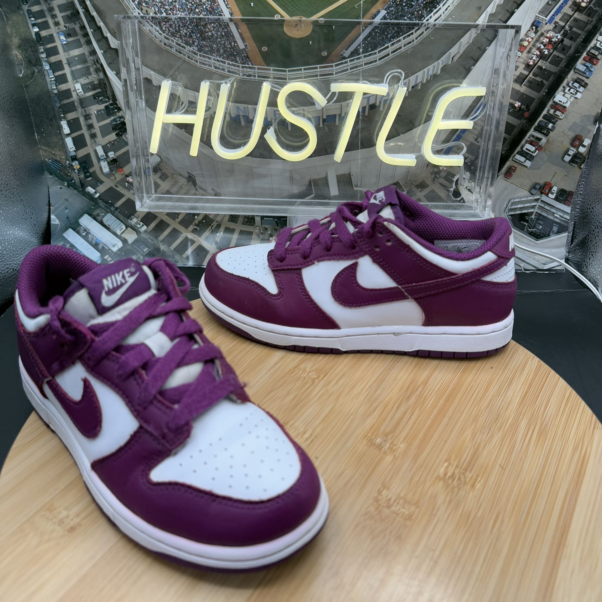 Nike Dunk Low (PS) Size 1.5Y ‘Viotech/White’ Casual Sneakers (FB