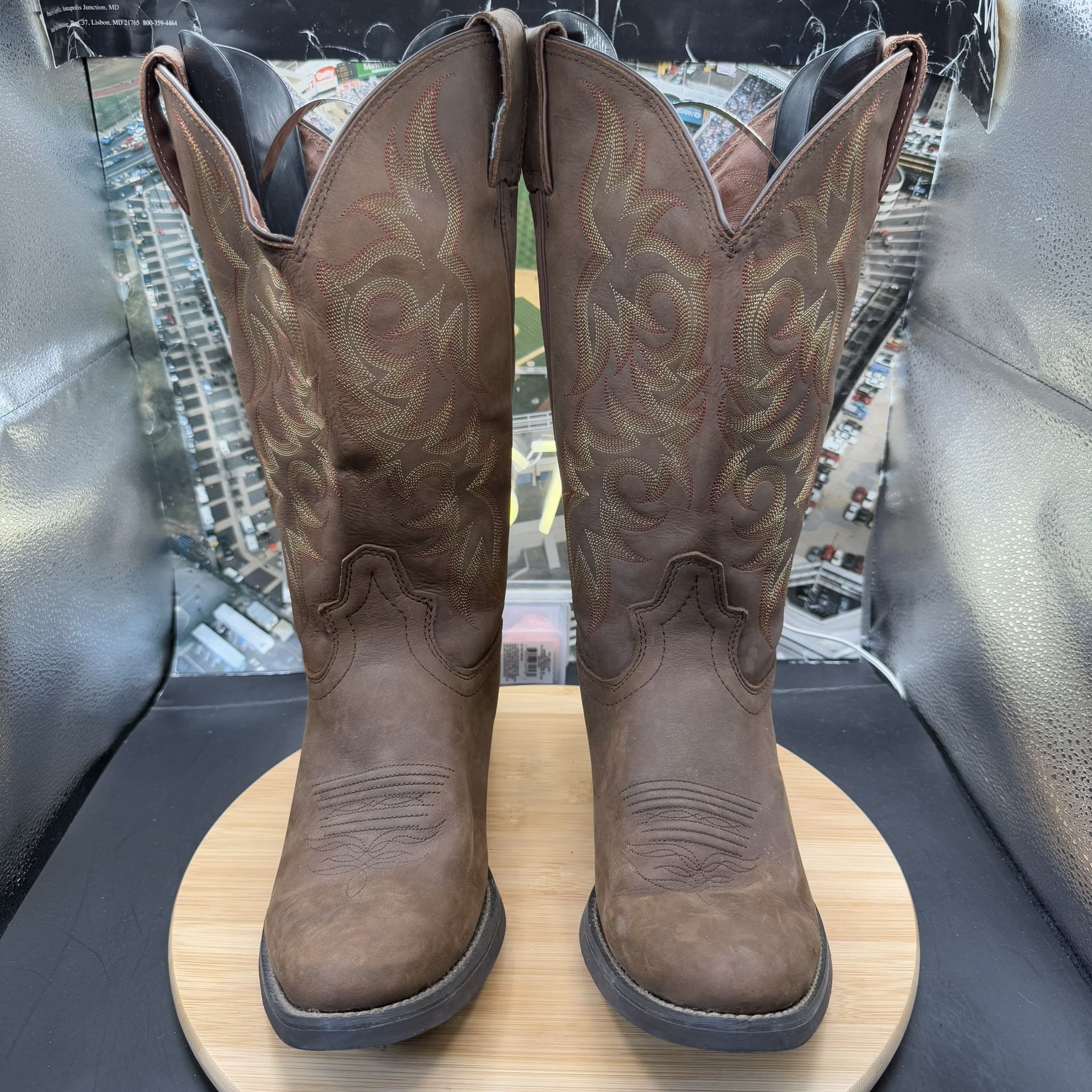 Justin Stampede 2551 Brown Leather Cowboy Boots 10EE - photo 3