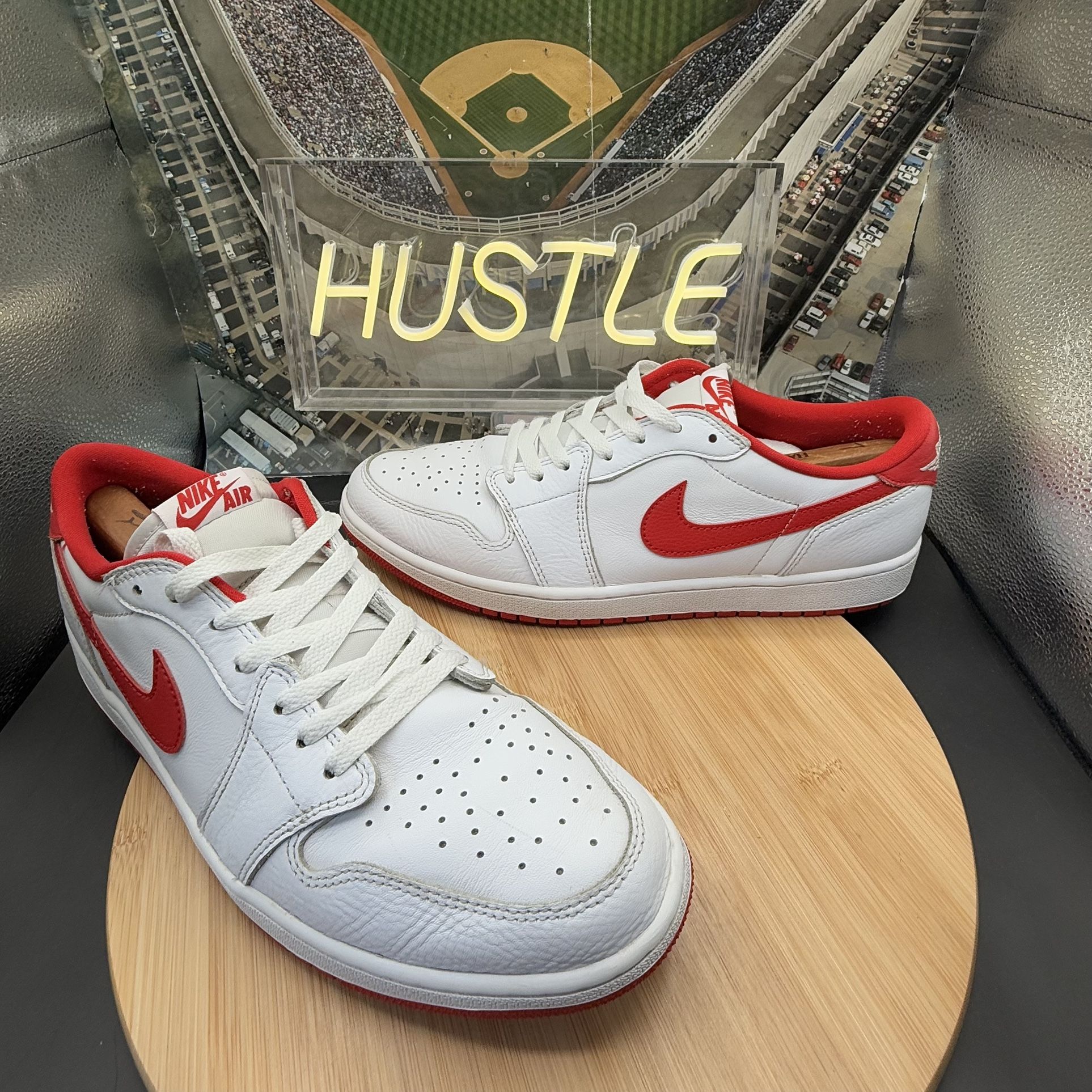 Nike Air Jordan 1 Low Retro OG White University Red Men’s Size 1