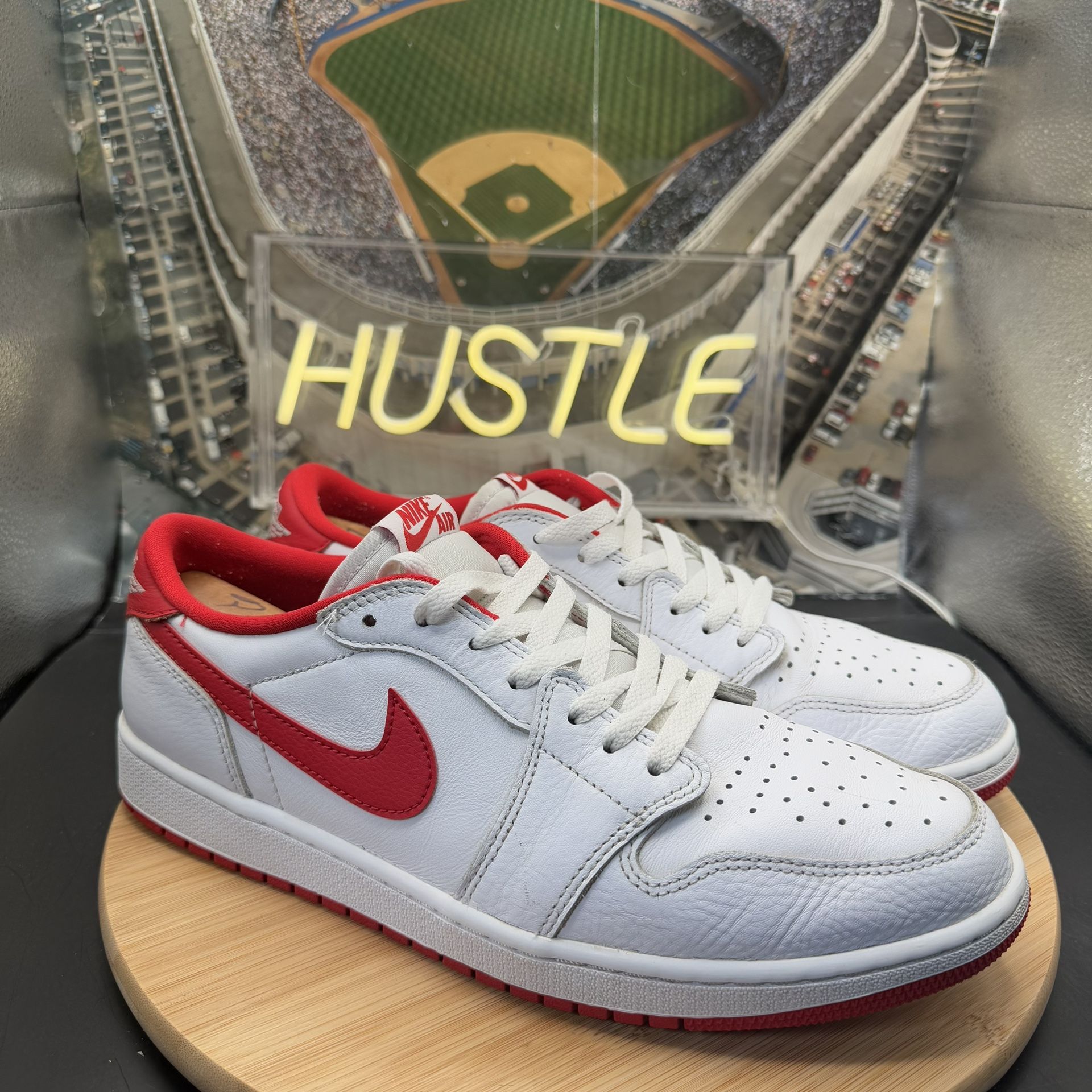 Nike Air Jordan 1 Low Retro OG White University Red Men’s Size 1 - photo 2