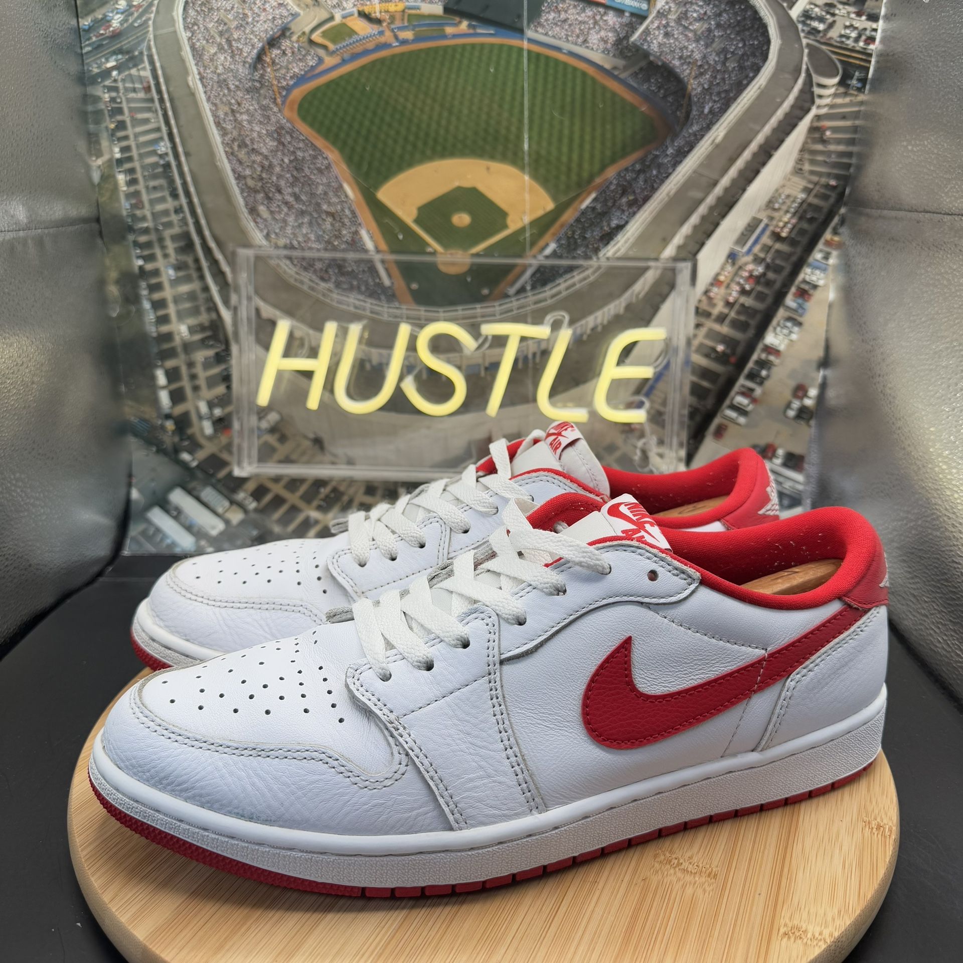 Nike Air Jordan 1 Low Retro OG White University Red Men’s Size 1 - photo 3