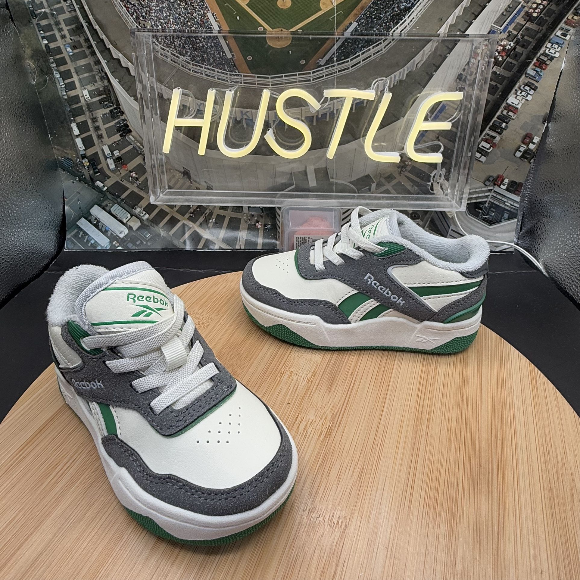 REEBOK BB4000 2 (TD) LETTERMAN JACKET PACK - GREY GREEN SZ 8K