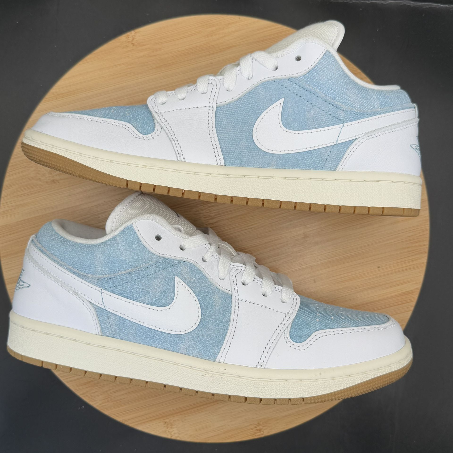 Nike Air Jordan 1 Low Denim Worn Blue Women's Sz 10 - photo 5