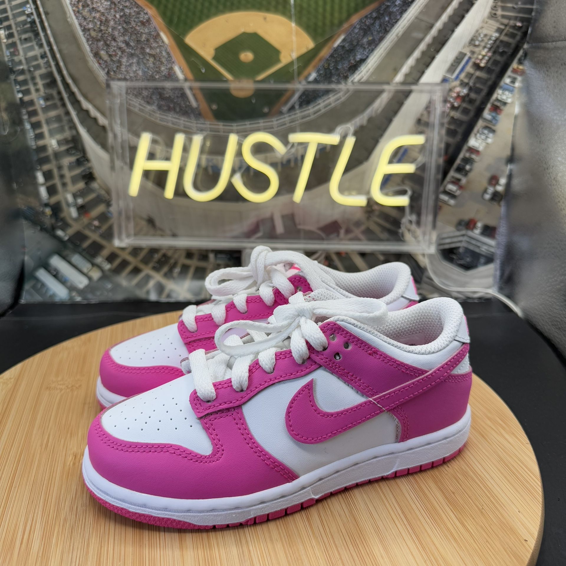 Nike Dunk Low (PS) Athletic Shoes 12C Kids Laser Fuchsia Pnk - photo 3