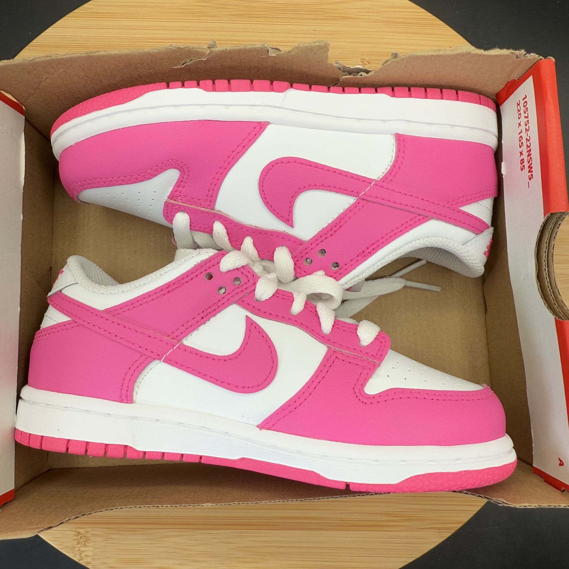 Nike Dunk Low (PS) Athletic Shoes 12C Kids Laser Fuchsia Pnk - photo 4