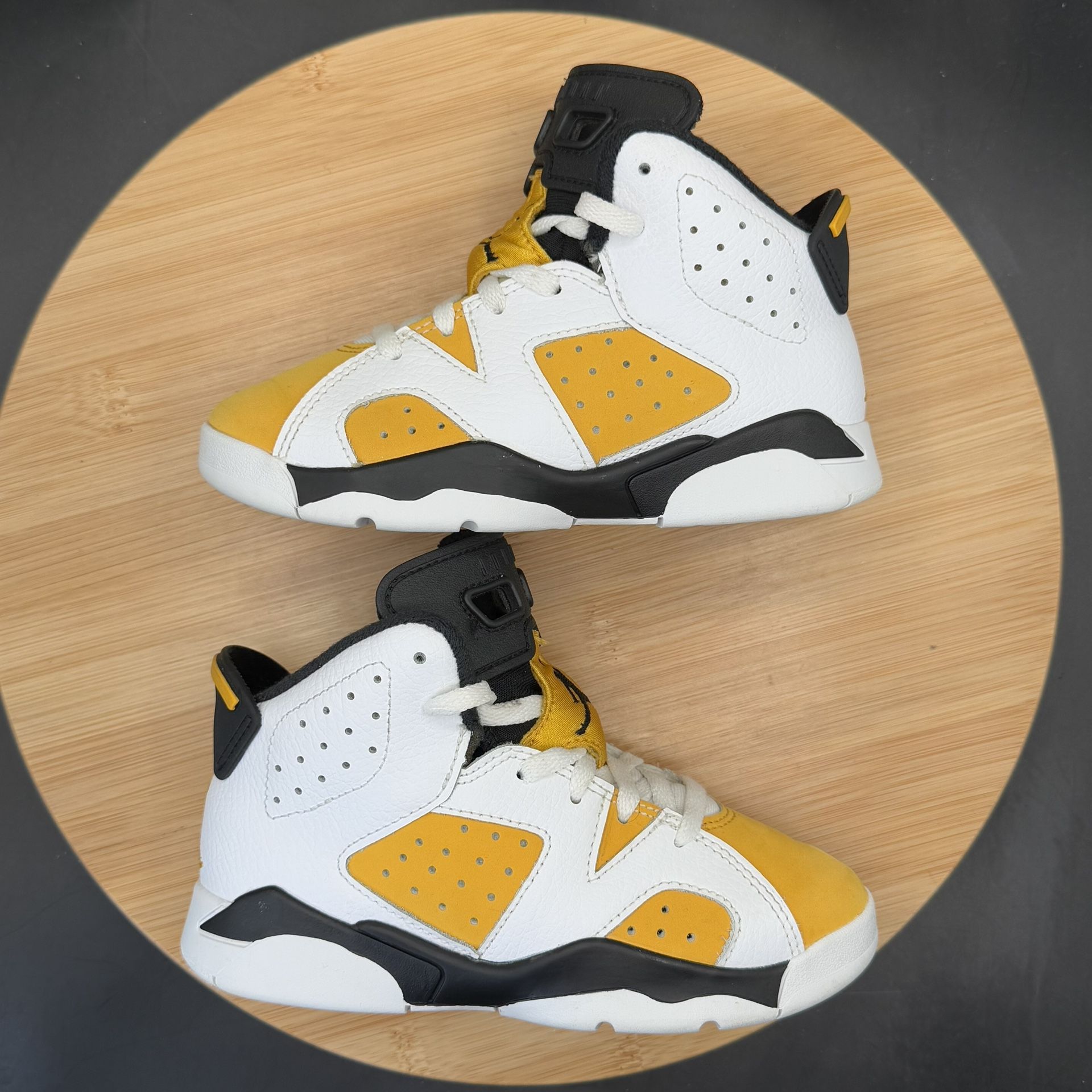 Nike Air Jordan 6 Retro (PS) Kids Size 11C White/Yellow Ochre - photo 4