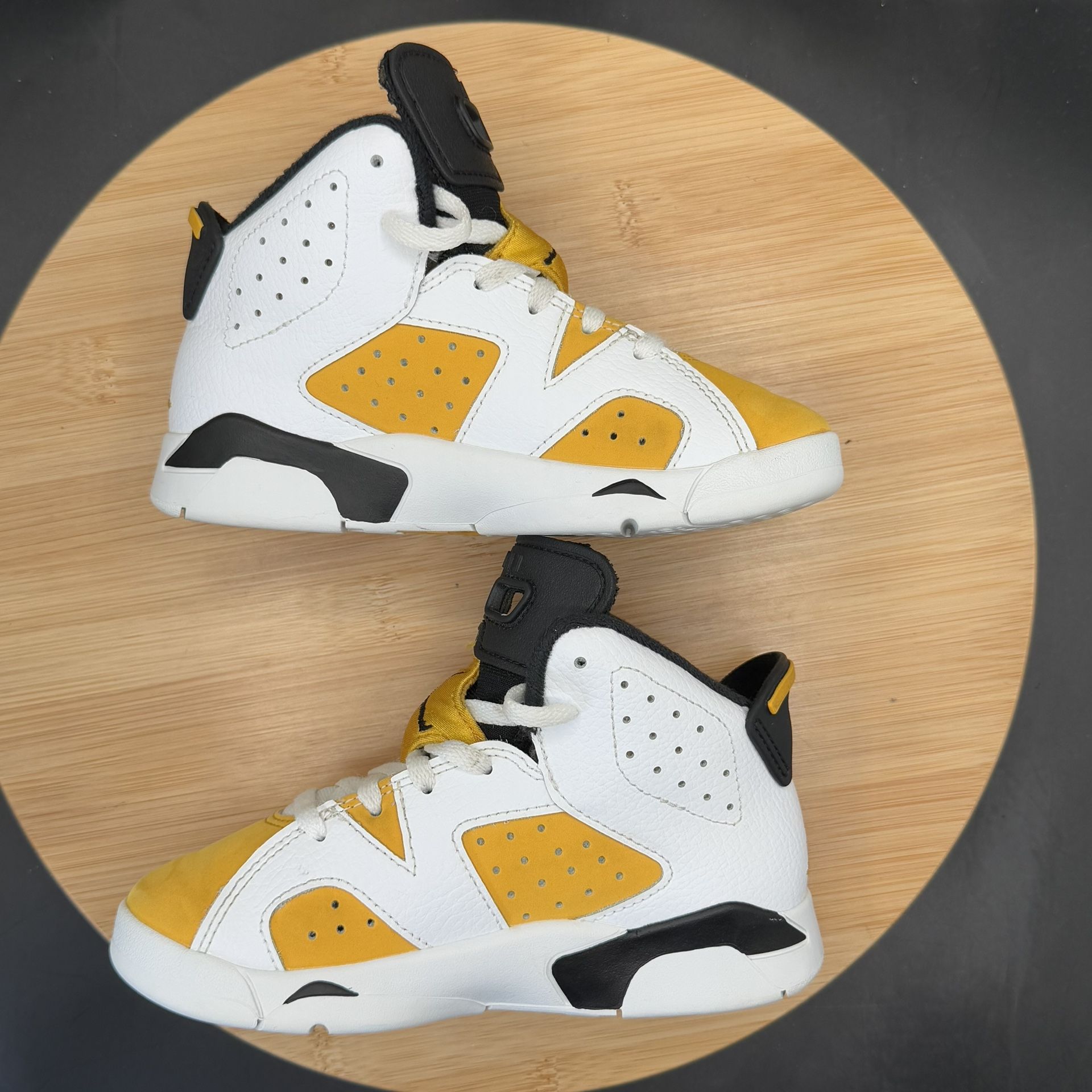 Nike Air Jordan 6 Retro (PS) Kids Size 11C White/Yellow Ochre - photo 5