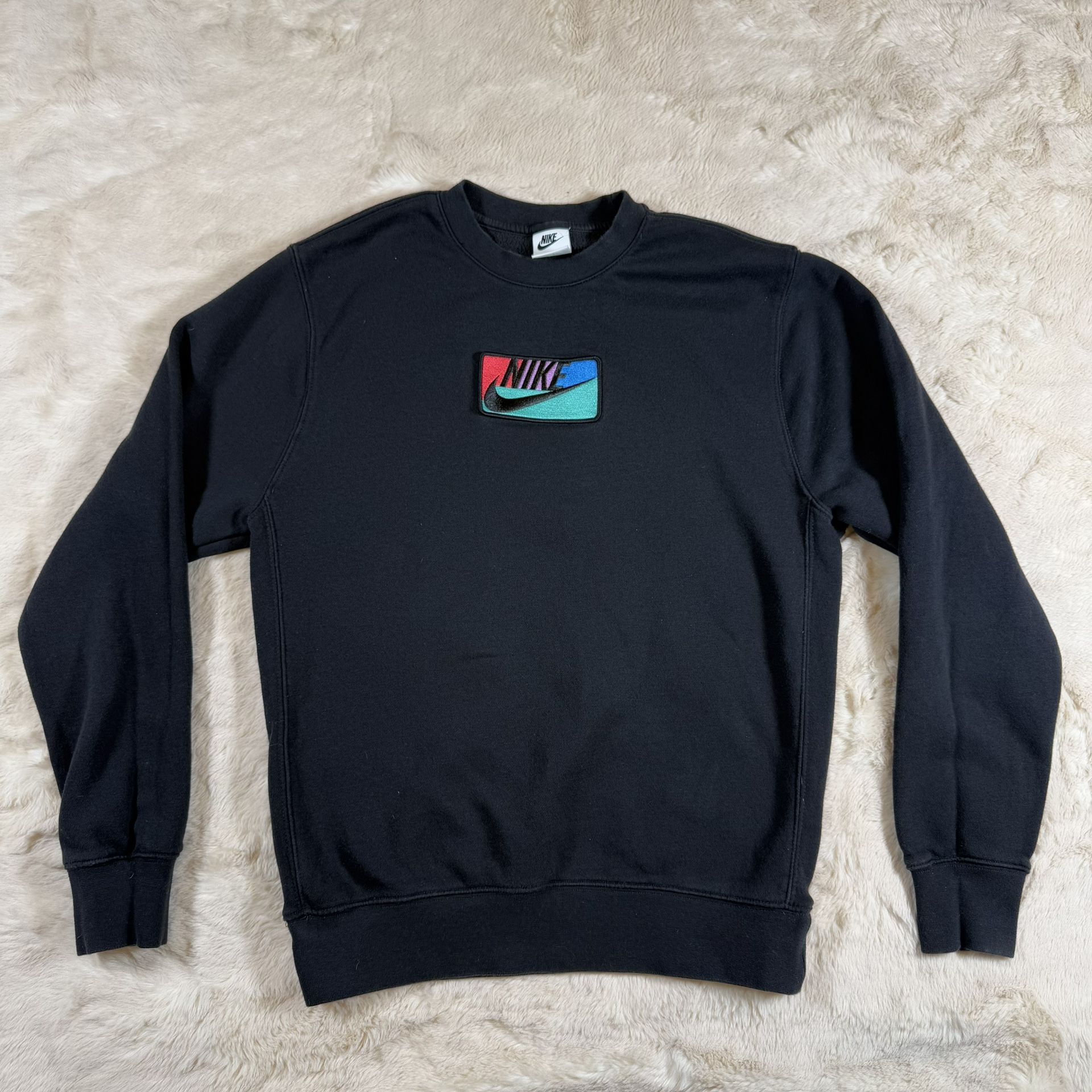 Nike Club Fleece Patch Crewneck Black Men’s Size S