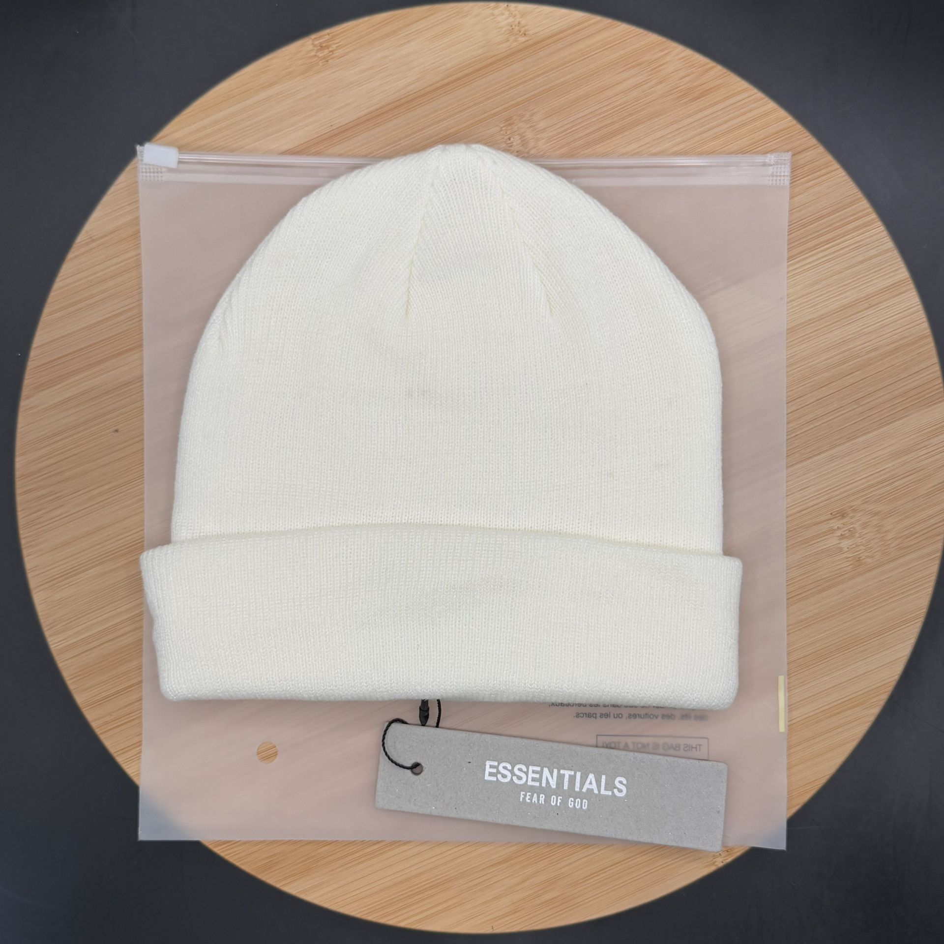 Fear of God FOG Essentials Beanie White/Cream Sz OS - photo 4