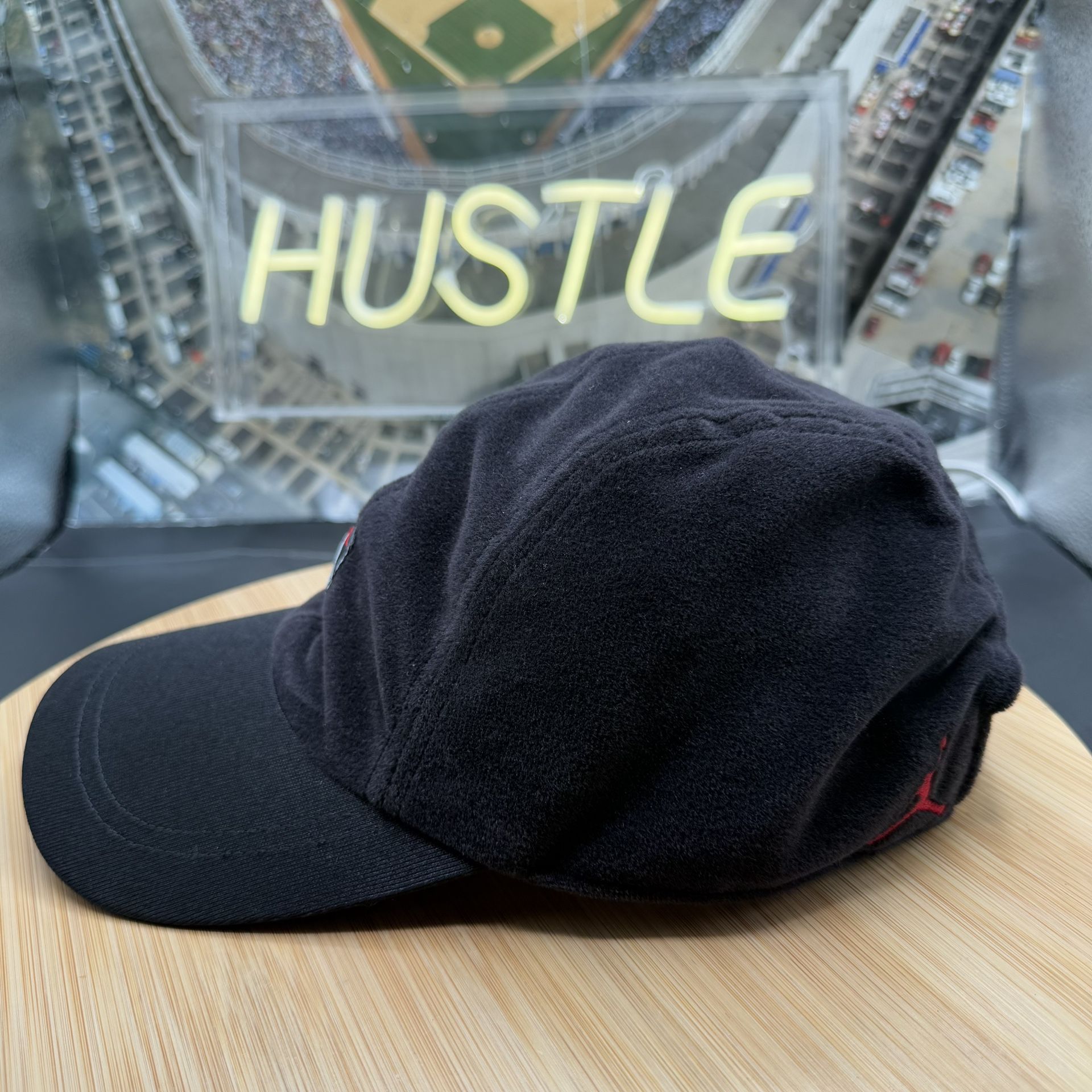 Jordan Velvet Texture Black Air Jordan Jump Man Adjustable Hat - photo 3