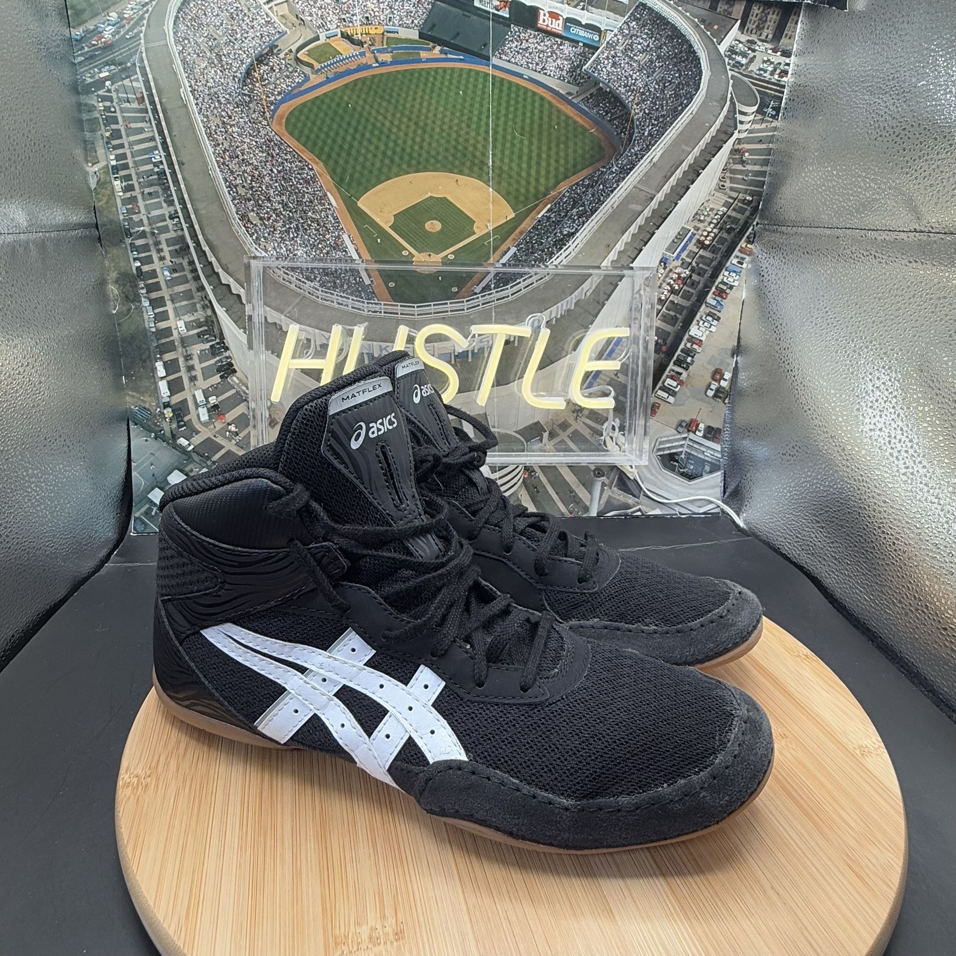 Asics Men's MATFLEX 7 Black/White Wrestling Shoes Sz 8.5 - photo 2