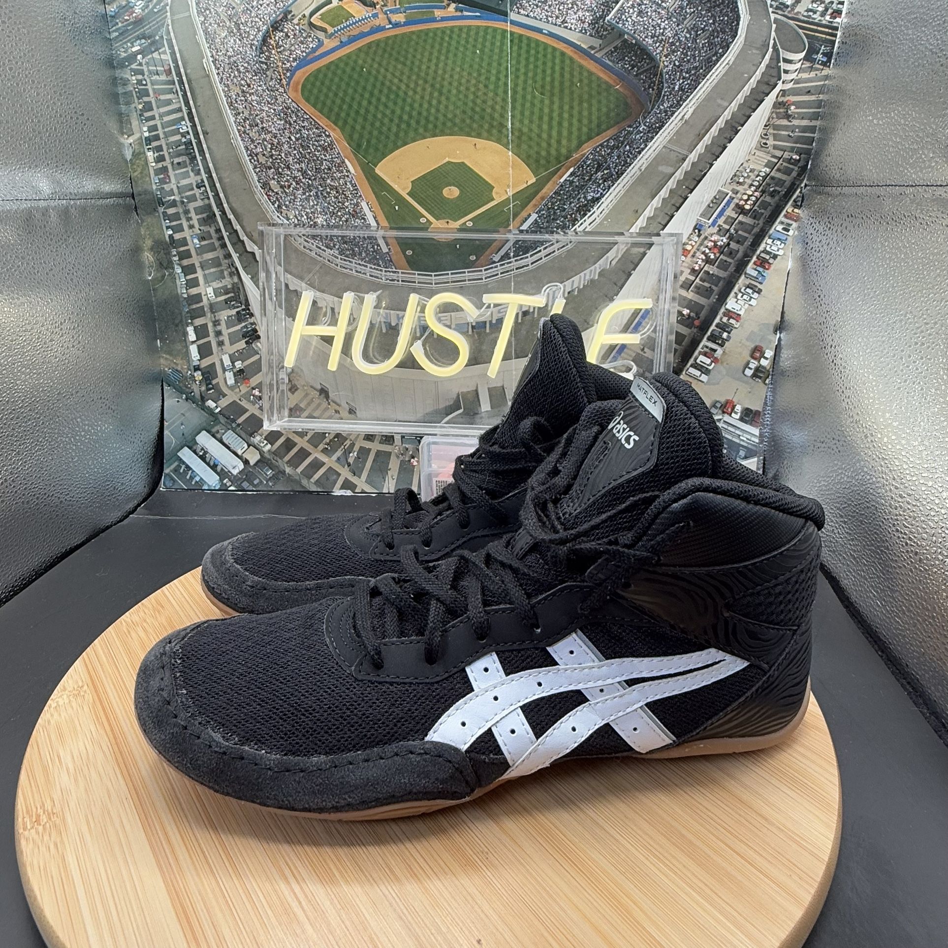 Asics Men's MATFLEX 7 Black/White Wrestling Shoes Sz 8.5 - photo 3