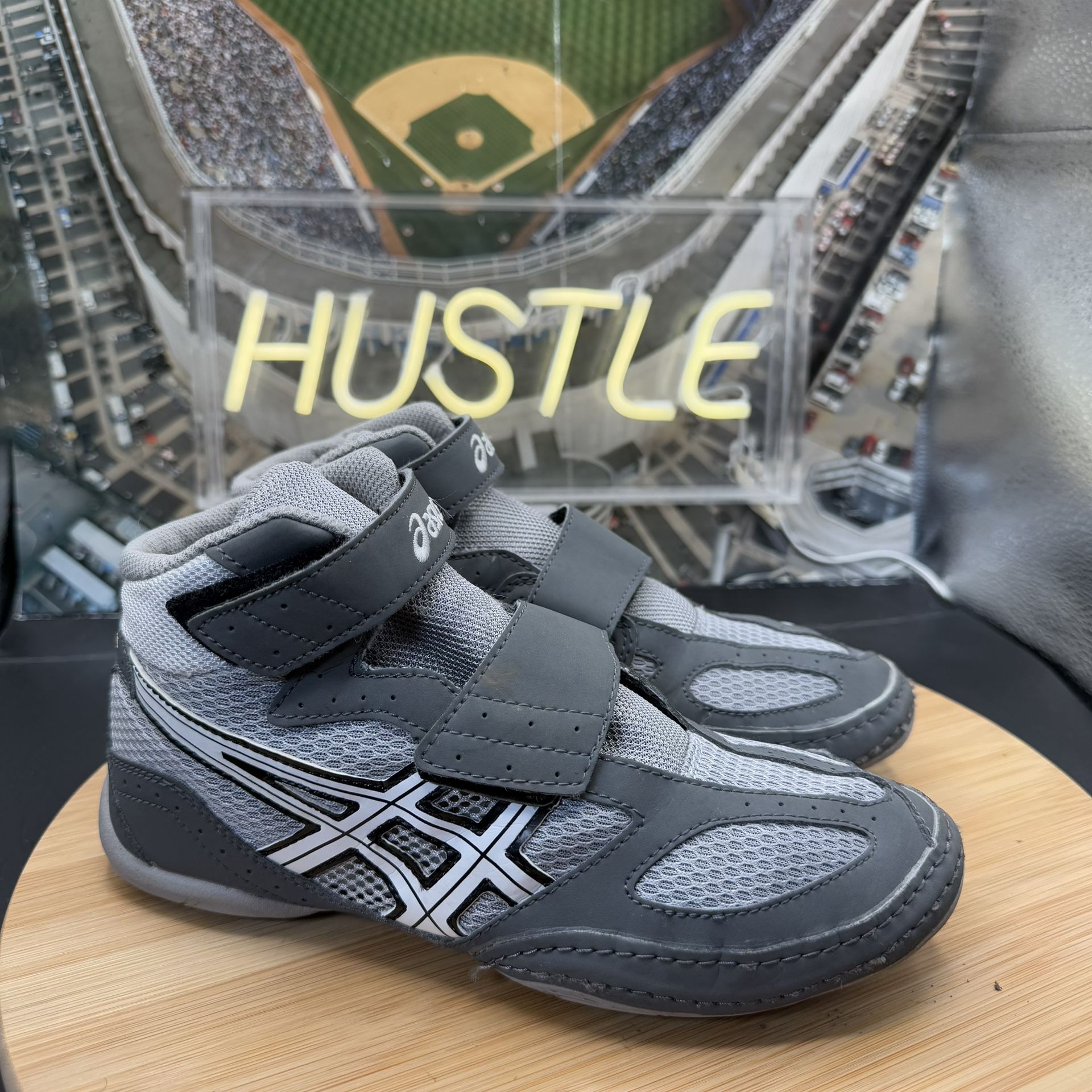 ASICS Matflex 4 (GS) Grey/White Wrestling Shoe Sz 4.5 - photo 2