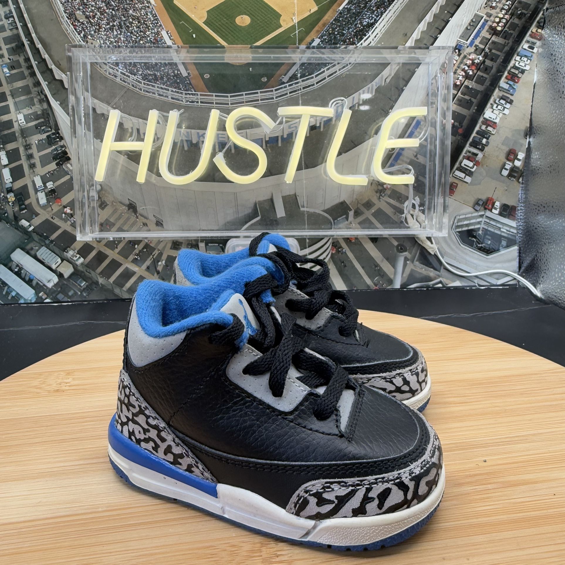 Nike Air Jordan 3 Toddler Sport Blue Retro Sz 4C - photo 2