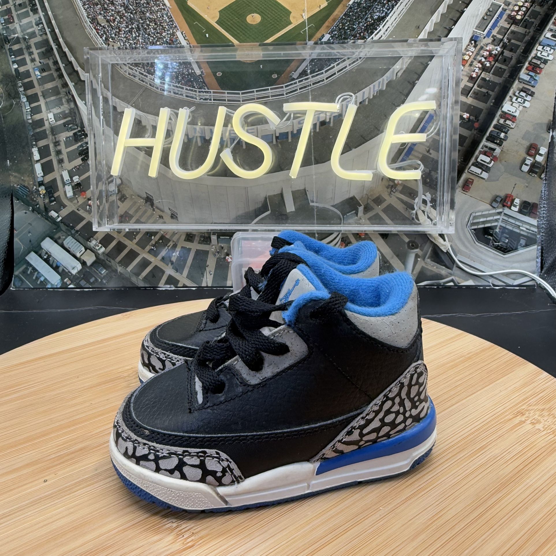 Nike Air Jordan 3 Toddler Sport Blue Retro Sz 4C - photo 3