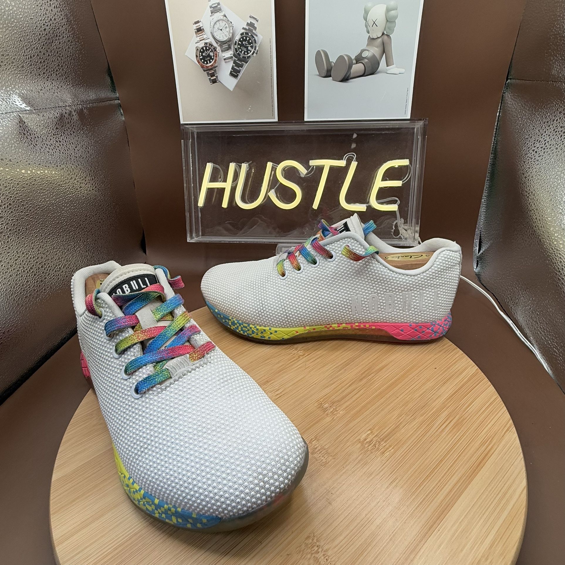 Nobull Outwork Unisex White Neon Glitch M-7 W-8.5 Trainer
