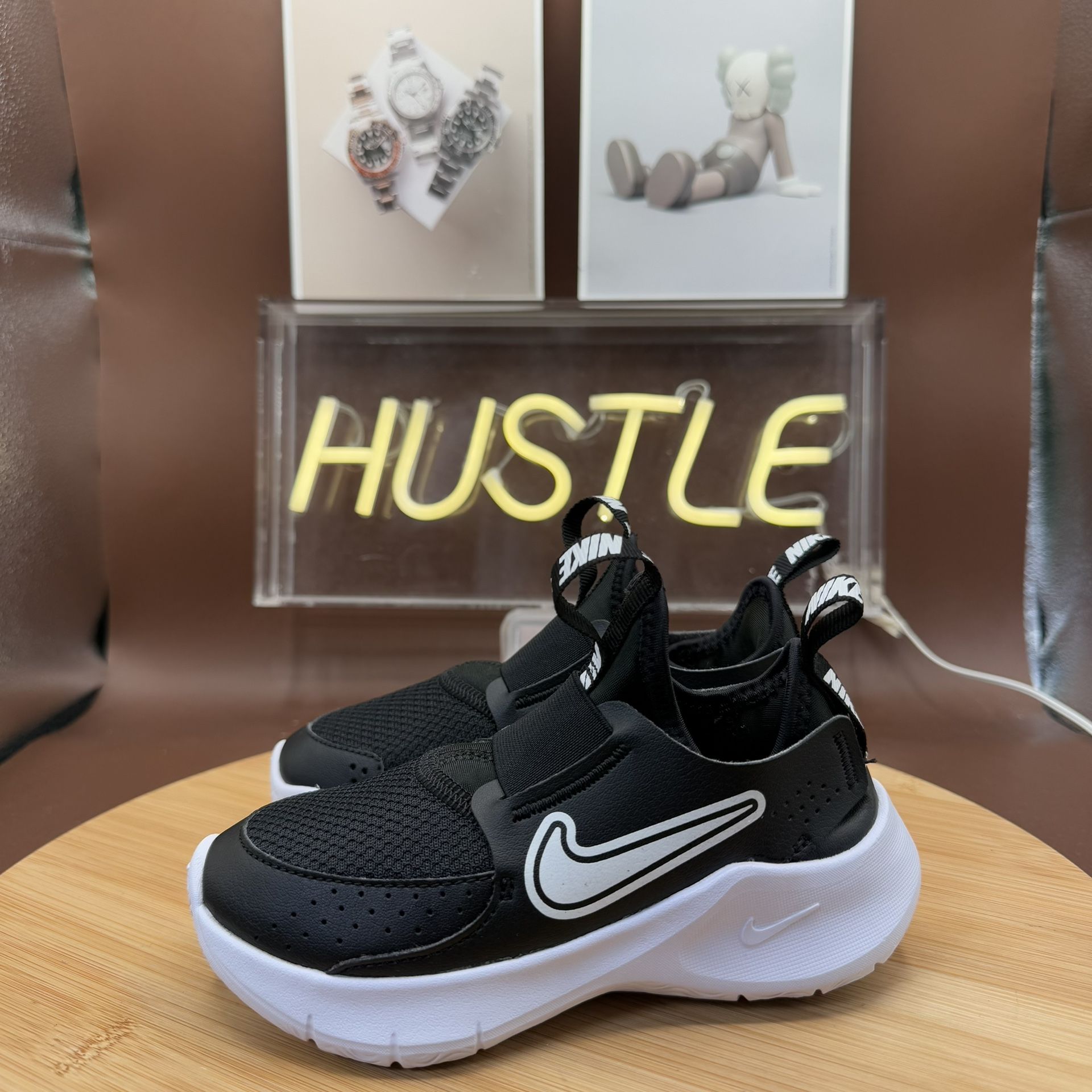 Nike Flex Runner 3 Toddler Size 10C Black/White Sneakers - photo 3