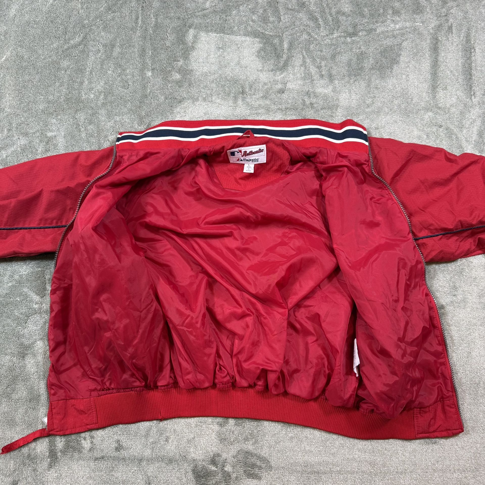 Vintage Majestic Boston Red Sox Bomber Jacket Kids Large Red Zip - photo 3
