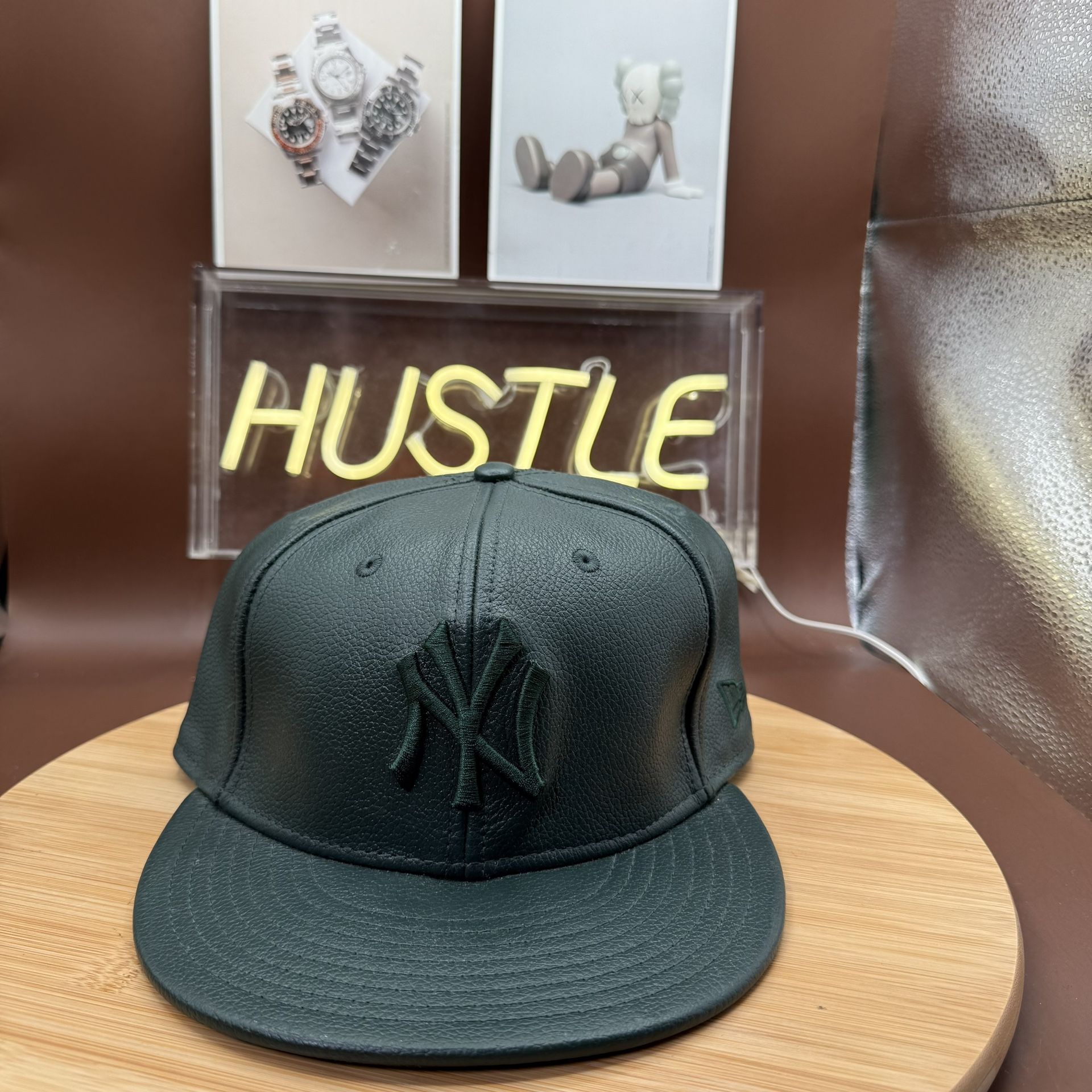 Vintage New Era Yankees Leather Fitted 7 7/8
