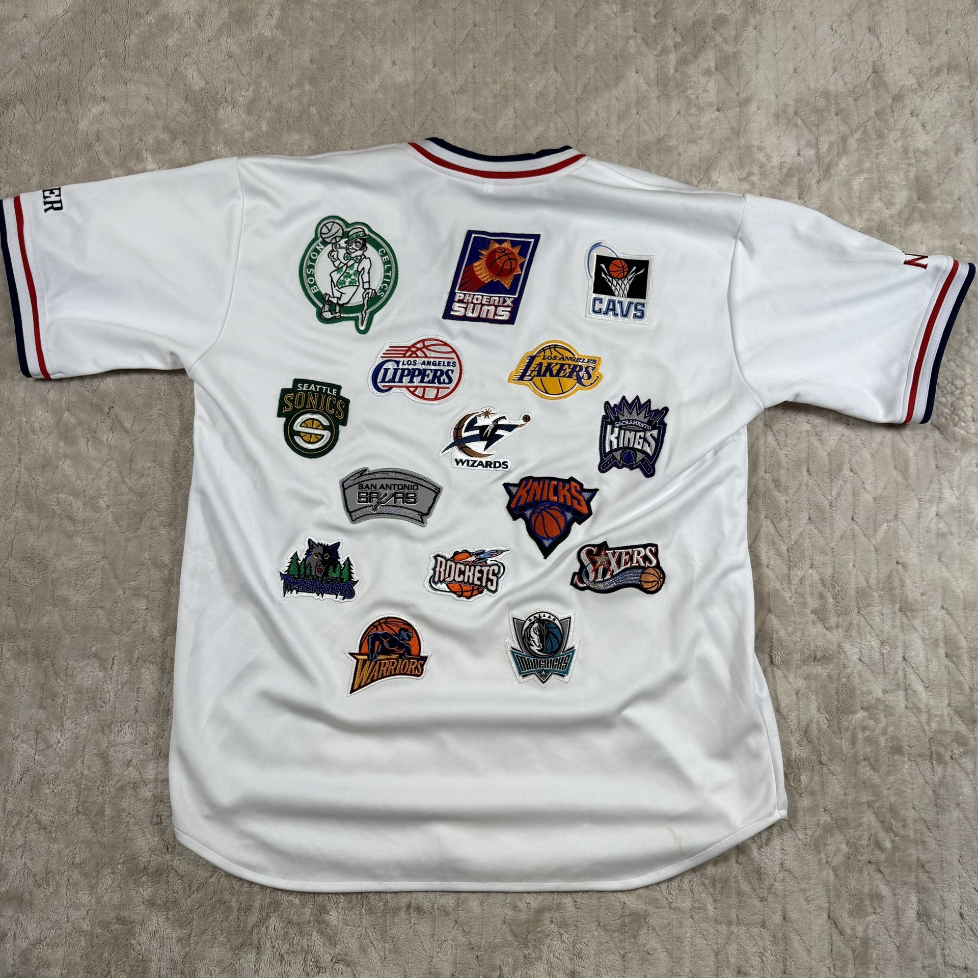 Vintage Y2K NBA Custom Logo Embroidered patch Jersey Men’s Large - photo 2