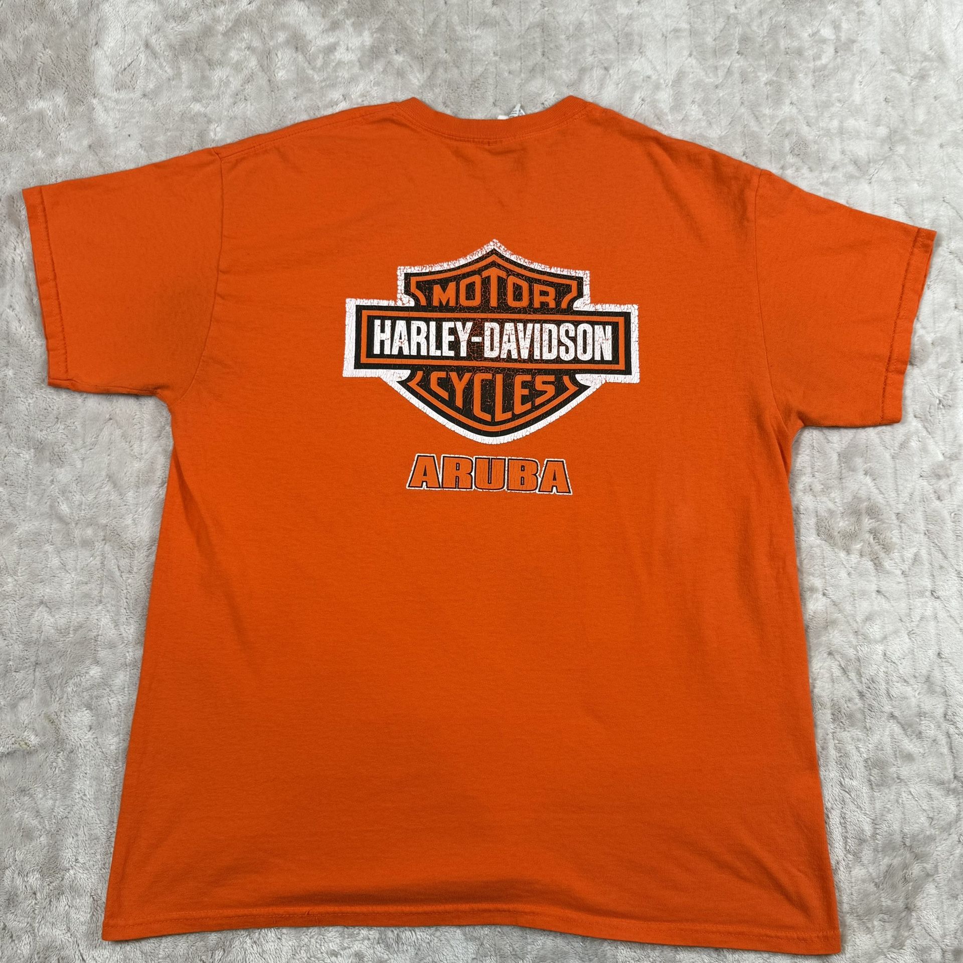 Harley Davidson Retro Shirt Adult Size L Aruba Short Sleeve - photo 3