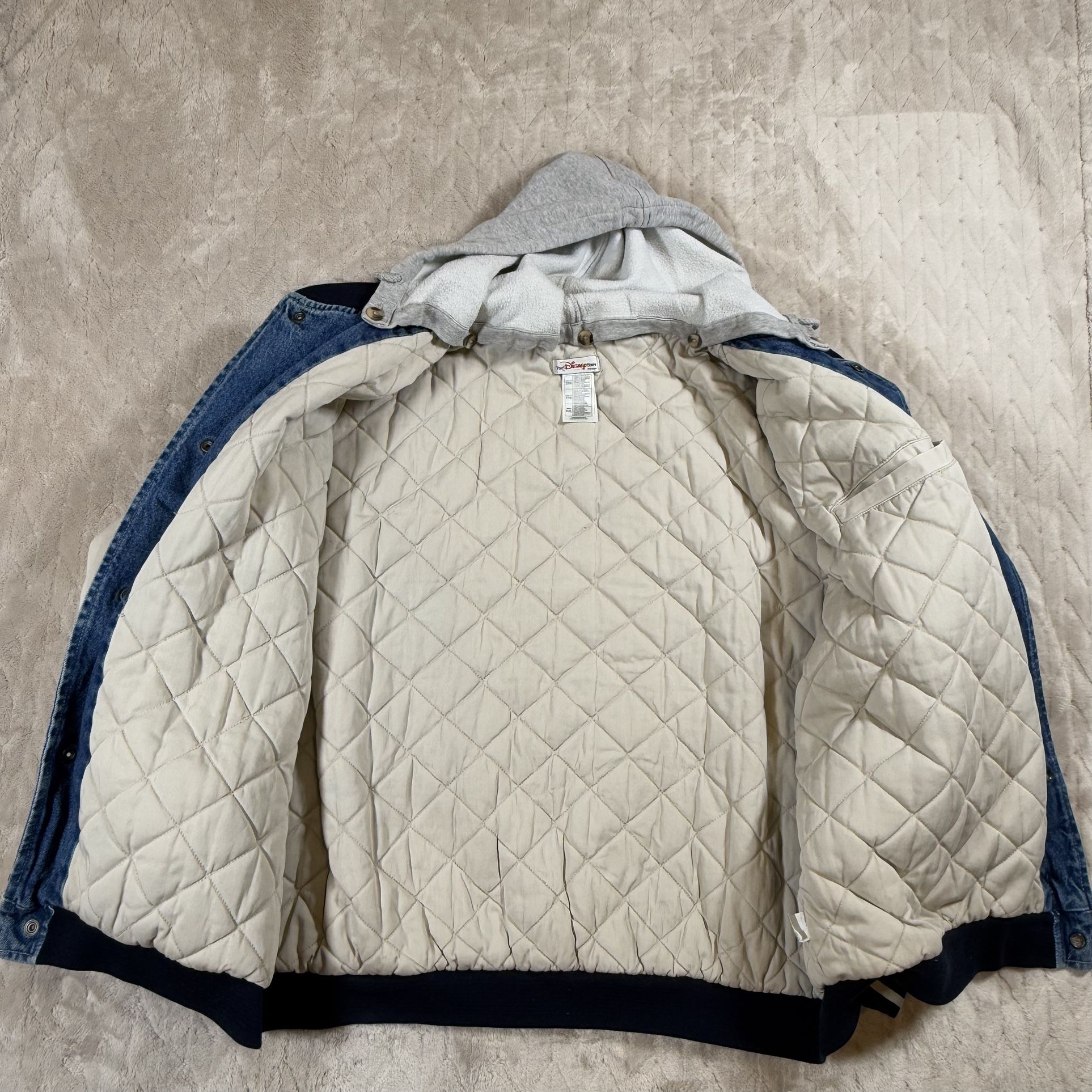 Vintage 90s Winnie The Pooh Disney Denim Varsity Bomber Jacket X - photo 3