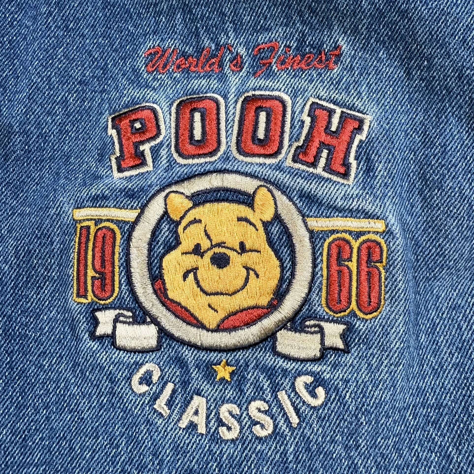 Vintage 90s Winnie The Pooh Disney Denim Varsity Bomber Jacket X - photo 5
