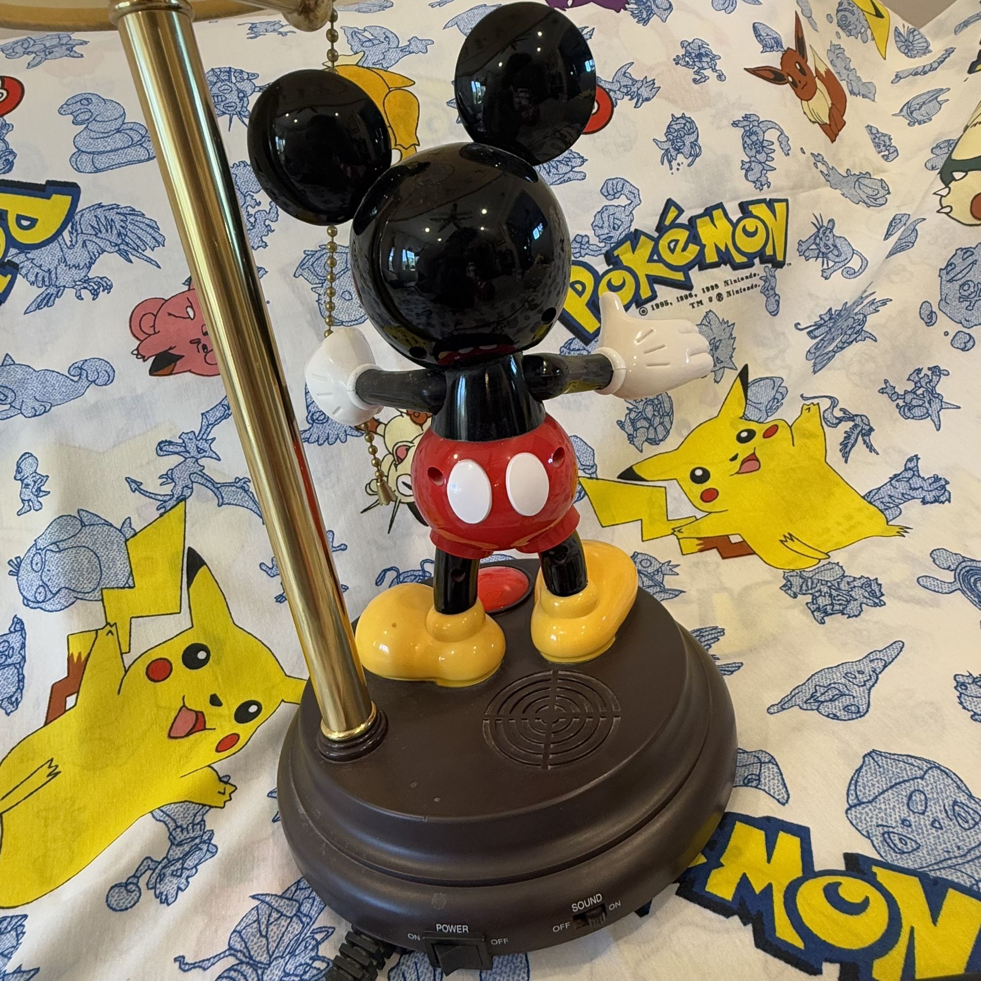 Vintage DISNEY Mickey Mouse Talking Table Lamp Animated Tested & - photo 3