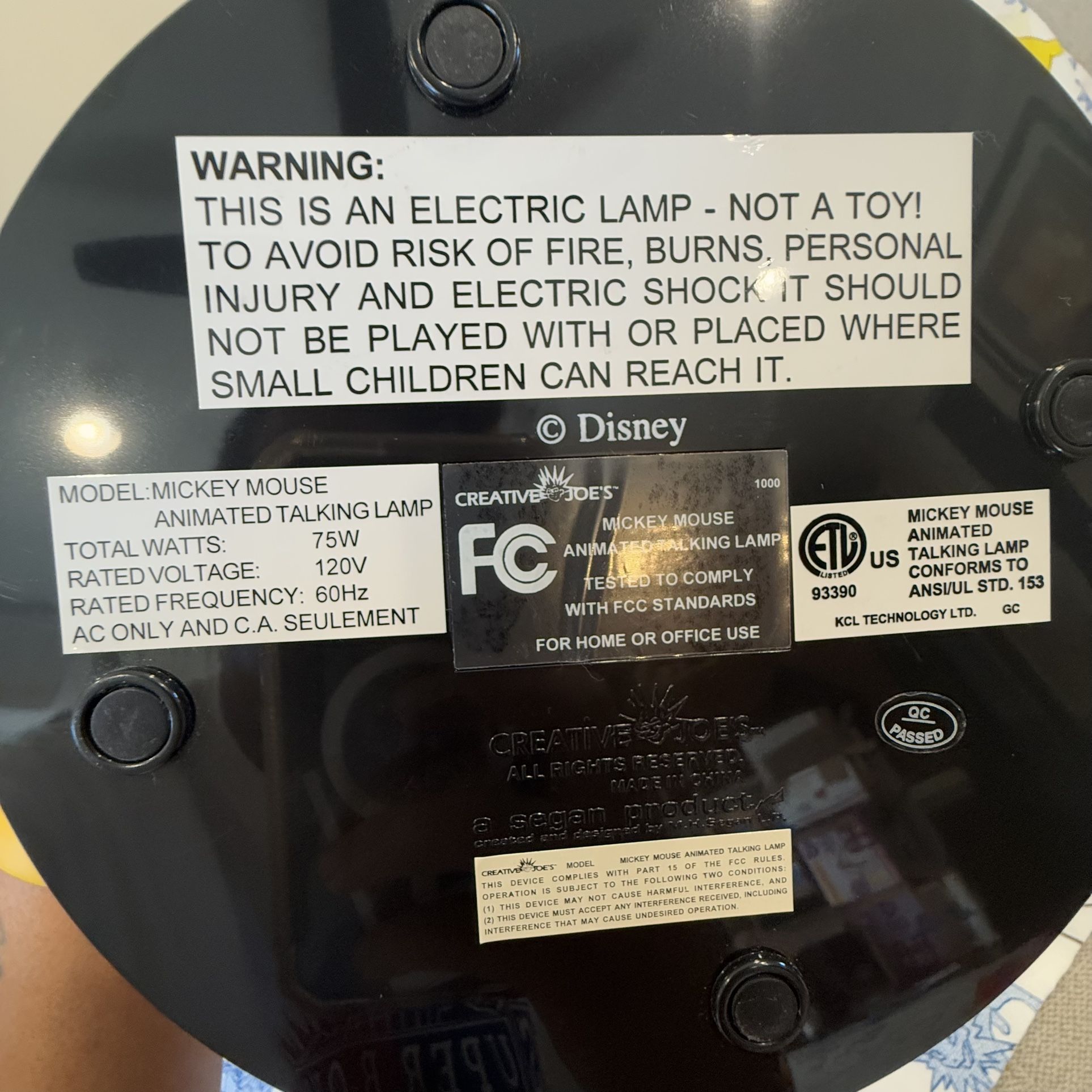 Vintage DISNEY Mickey Mouse Talking Table Lamp Animated Tested & - photo 4