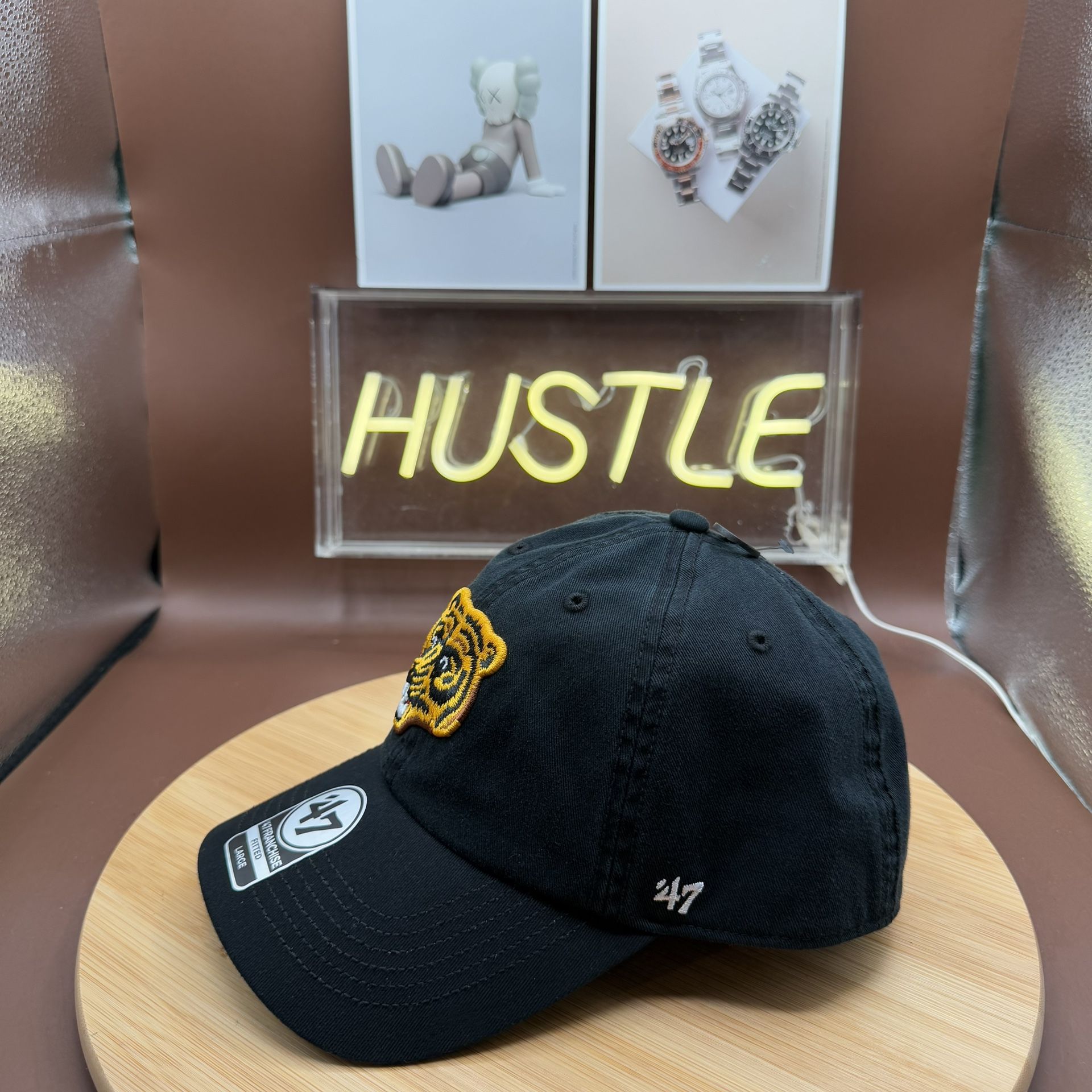 Boston Bruins NHL '47 Franchise Vintage Throwback Black Fitted S - photo 3