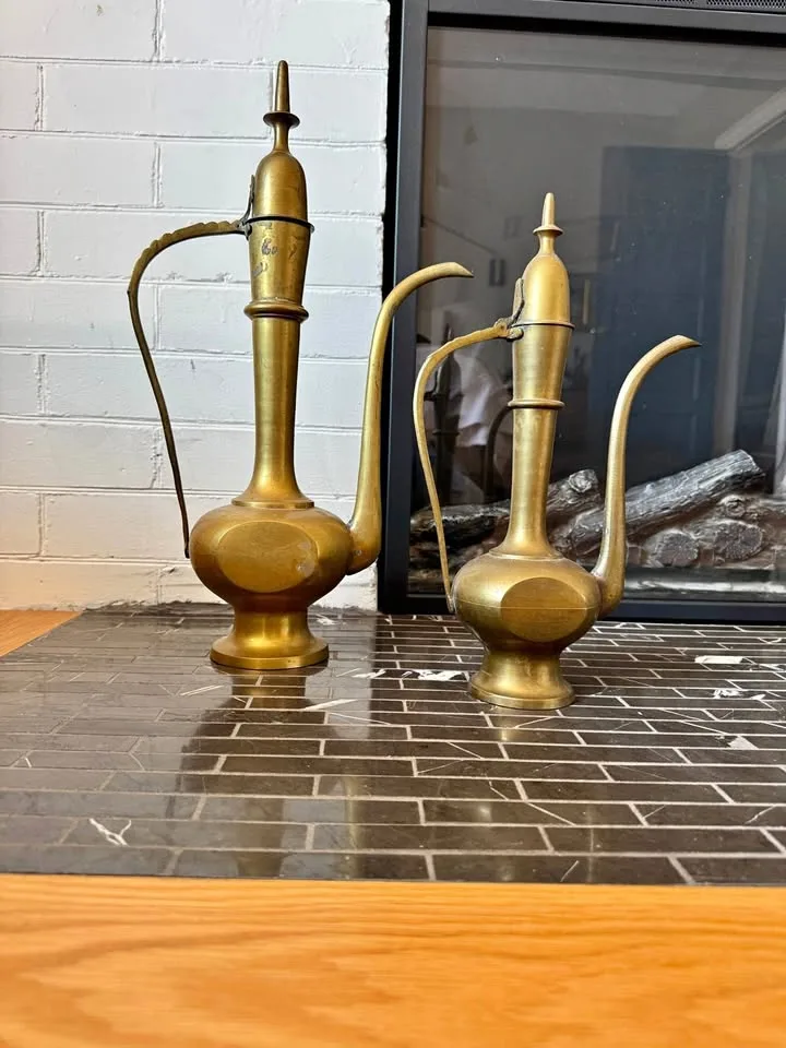 Vintage Brass Genie Bottle Kettle - Decorative Pair thumbnail