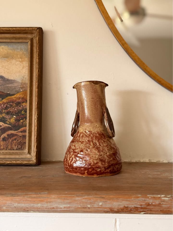 Fun Quirky Handmade Studio Pottery Vase. Earthy neutral colours. - photo 2