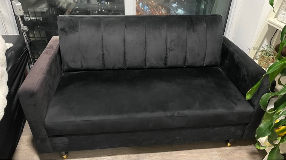 Black velvet couch - photo 2