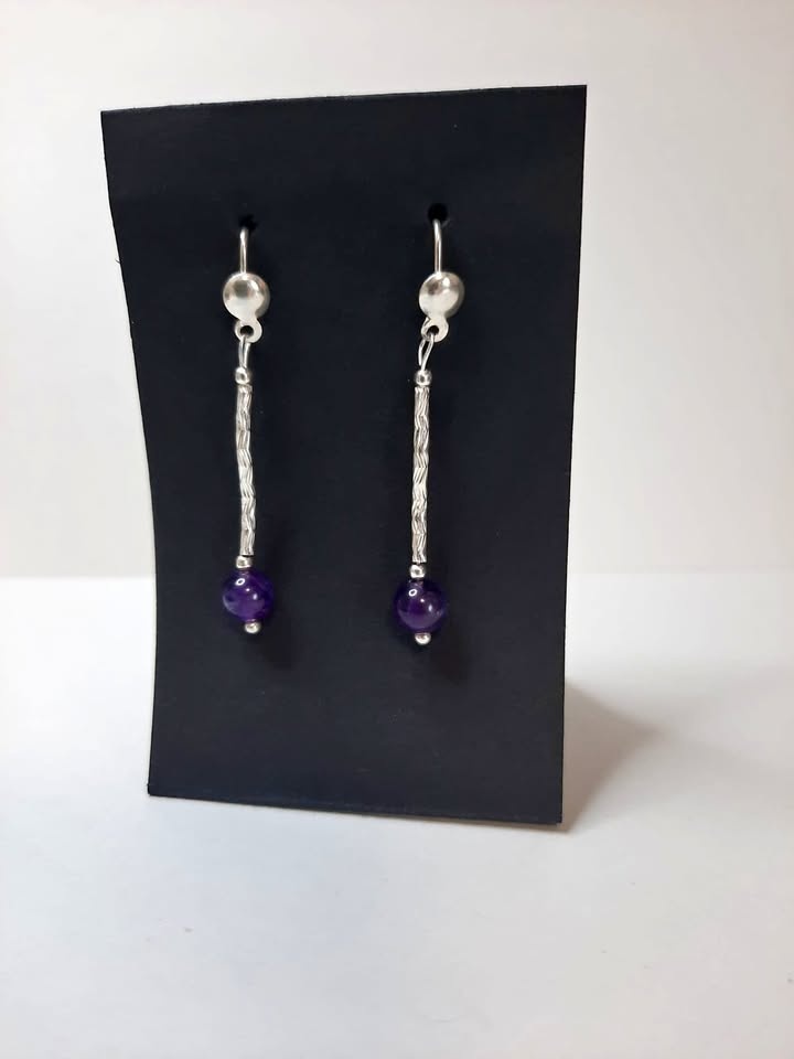 Earrings – Silver & Amethyst