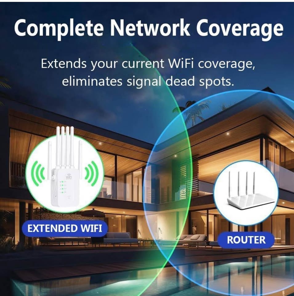 (New) WiFi Extender AC1200Mbps Covers up to 9,800 Sq.ft - photo 2