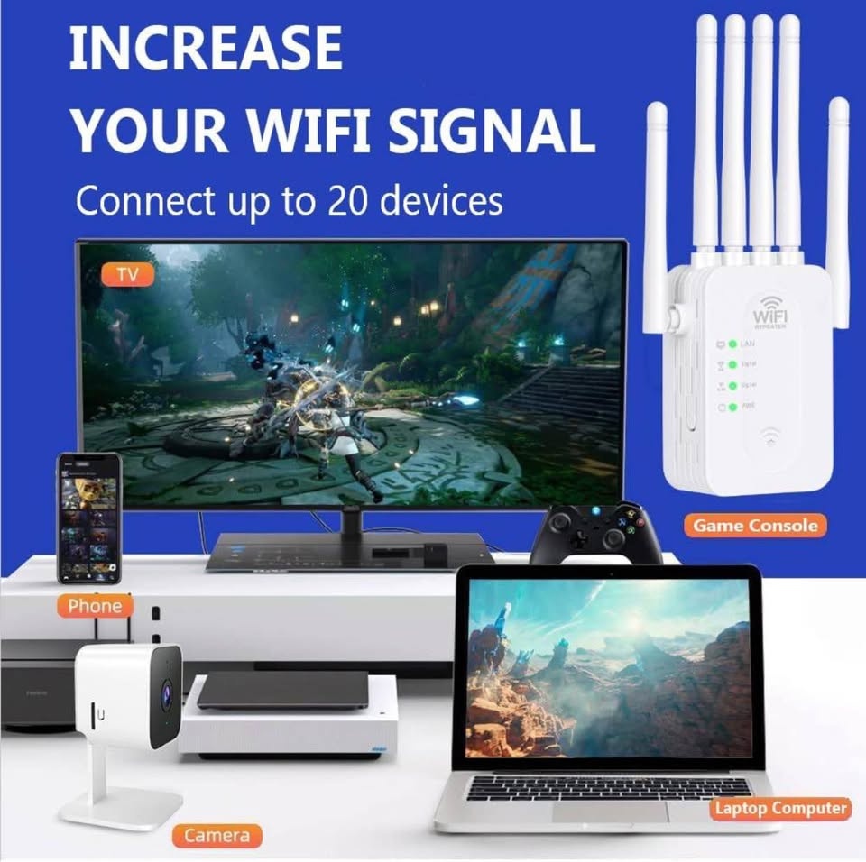 (New) WiFi Extender AC1200Mbps Covers up to 9,800 Sq.ft - photo 3