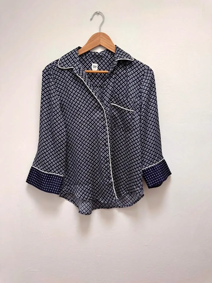 Three-Quarter Sleeve Print Shirt by the Gap Size XS thumbnail