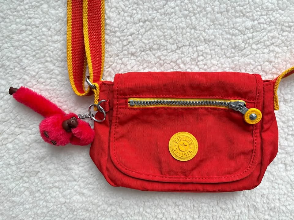 Y2K Kipling red Sabian mini crossbody bag