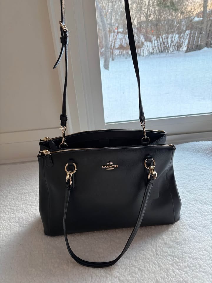 Coach Black Crossgrain Leather Christie Carryall - photo 3