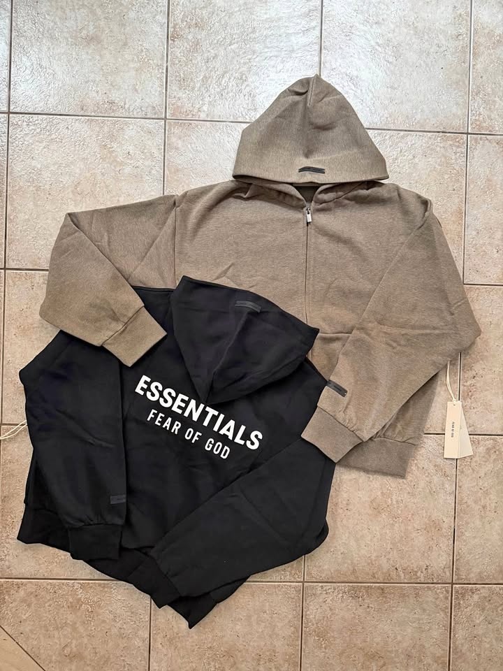 *AUTHENTIC* Essentials SS25 Zip Up Hoodies “Homestead & Jet Blac
