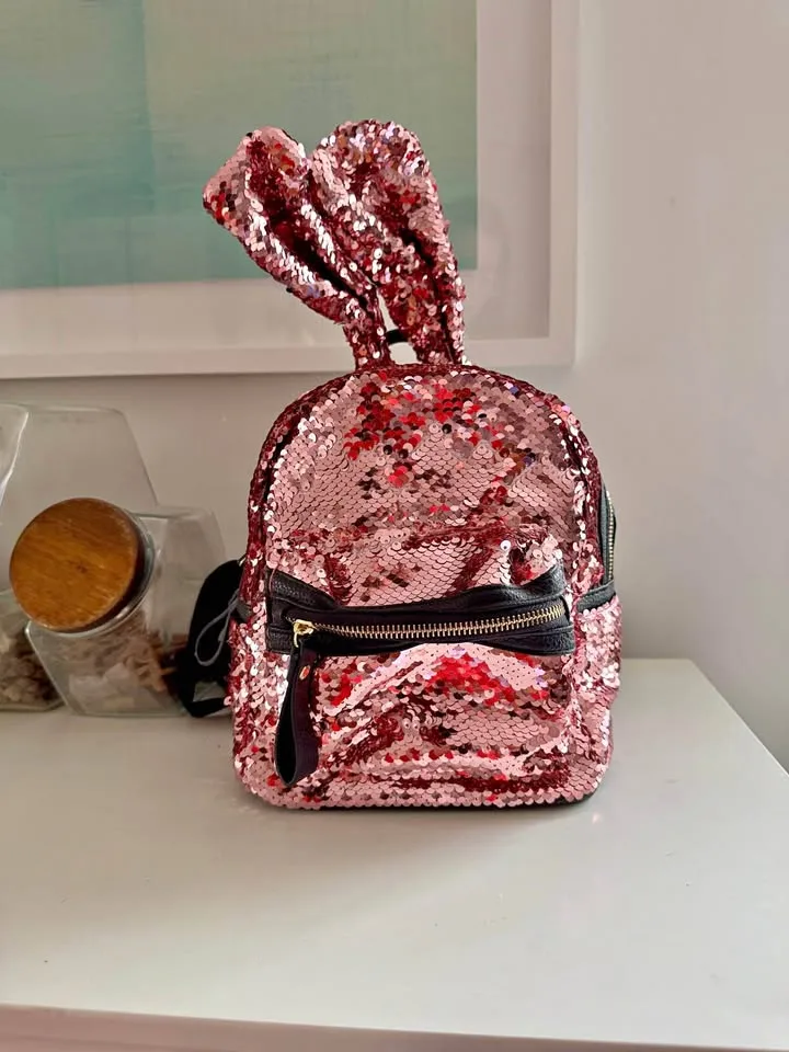 Fashion Angels S.Lab Sequin Bunny Mini Backpack Pink thumbnail