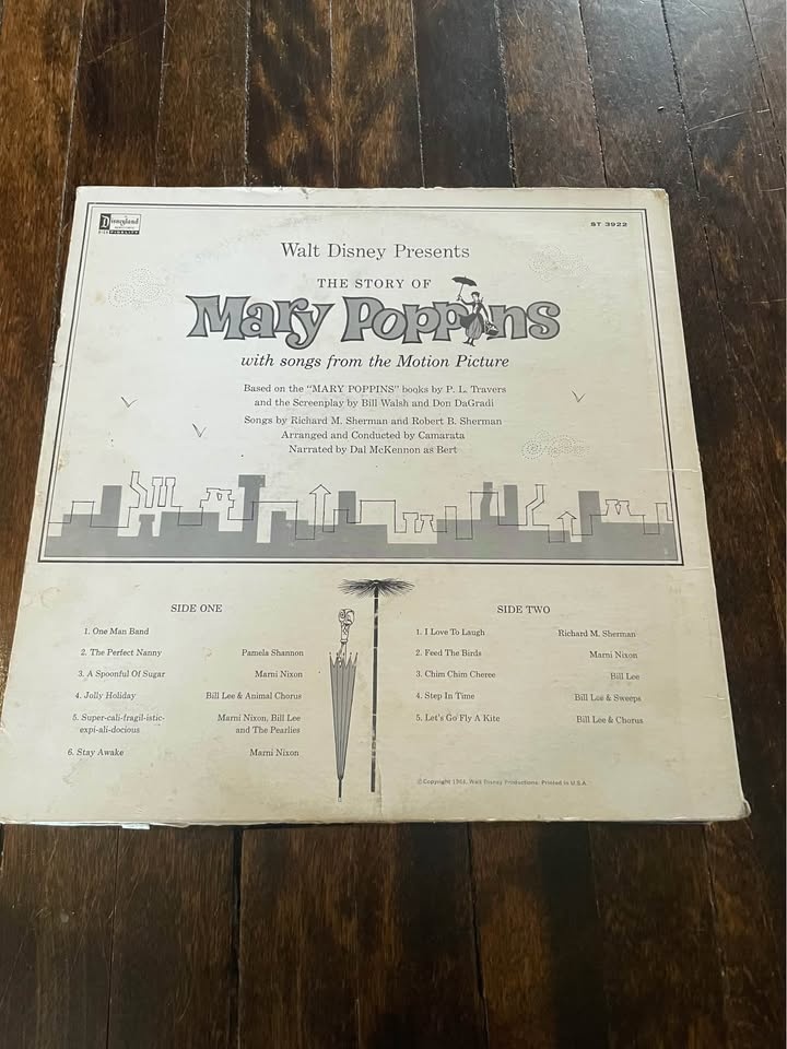 Mary Poppins Vinyl LP (1964 Disneyland Records) - photo 3